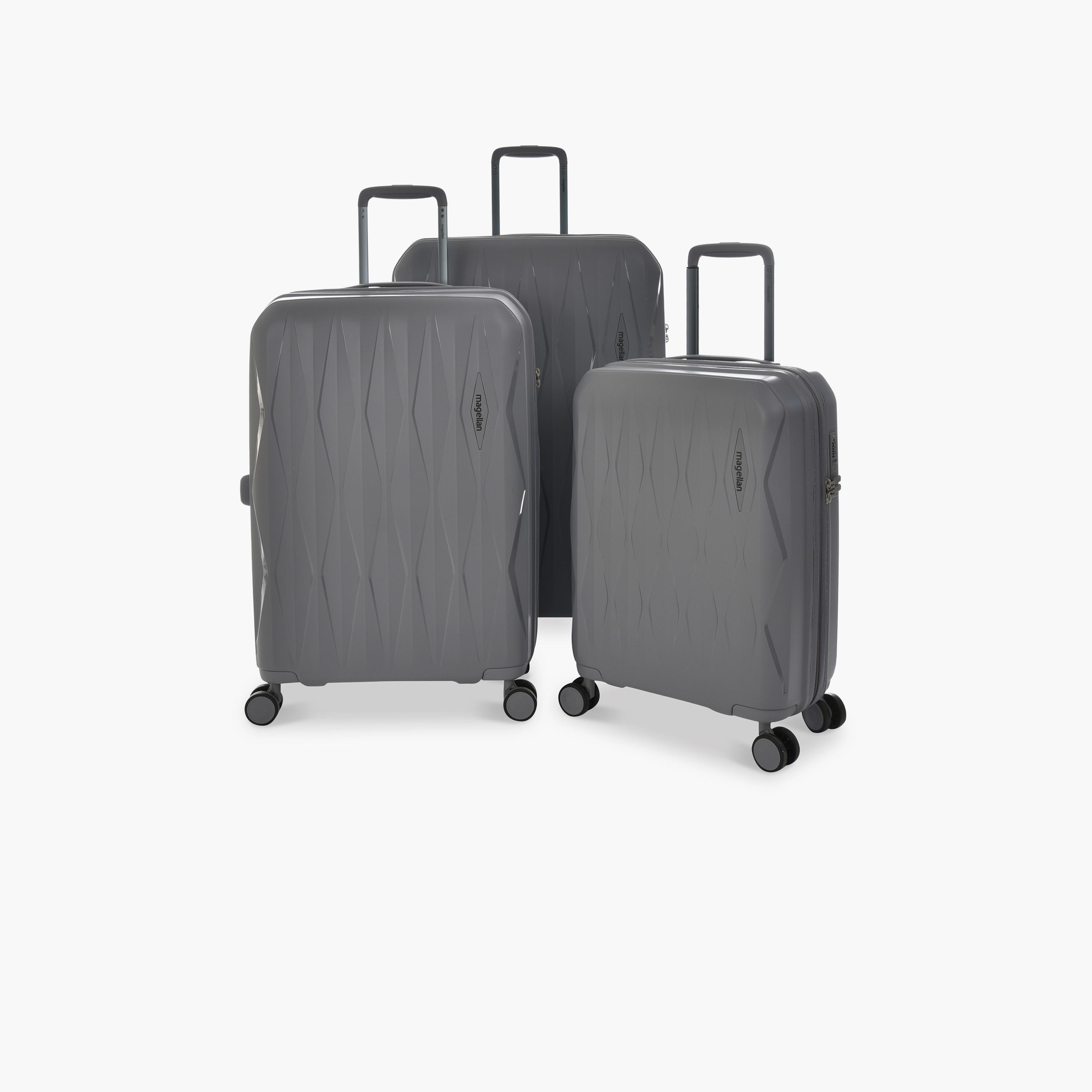 Magellan Set of 3 Polypropylene Hard Sided 4-Wheeler Spinner Trolley Bag with TSA Lock | PP22-3P-travel-luggagesandbags-luggage-image-1