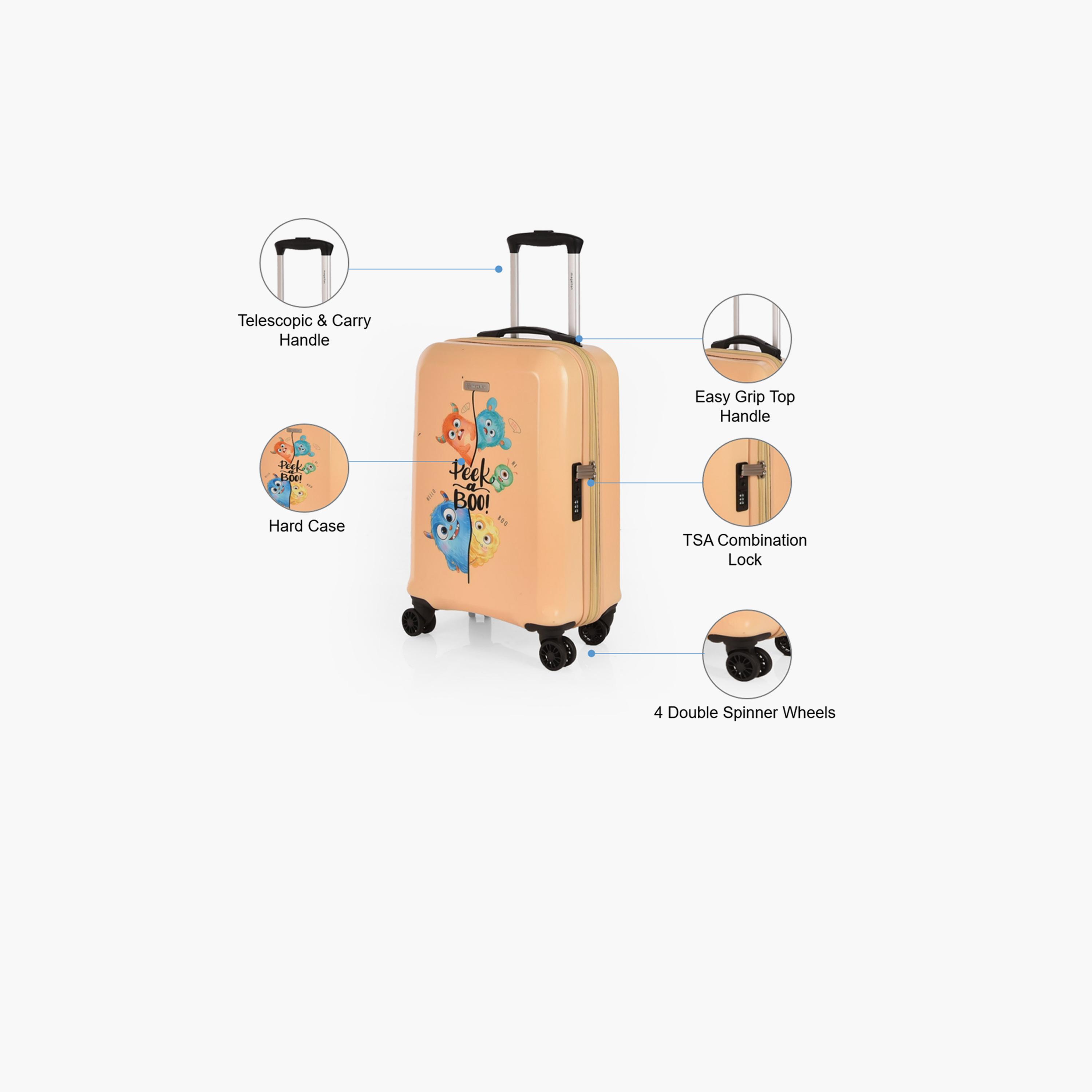 Magellan 55 CM Small Cabin Polycarbonate with ABS Hard Sided 4-Wheeler Spinner Trolley Bag with TSA Lock | 2314-20 Peek Boo-travel-kidstrolleyandbags-image-3