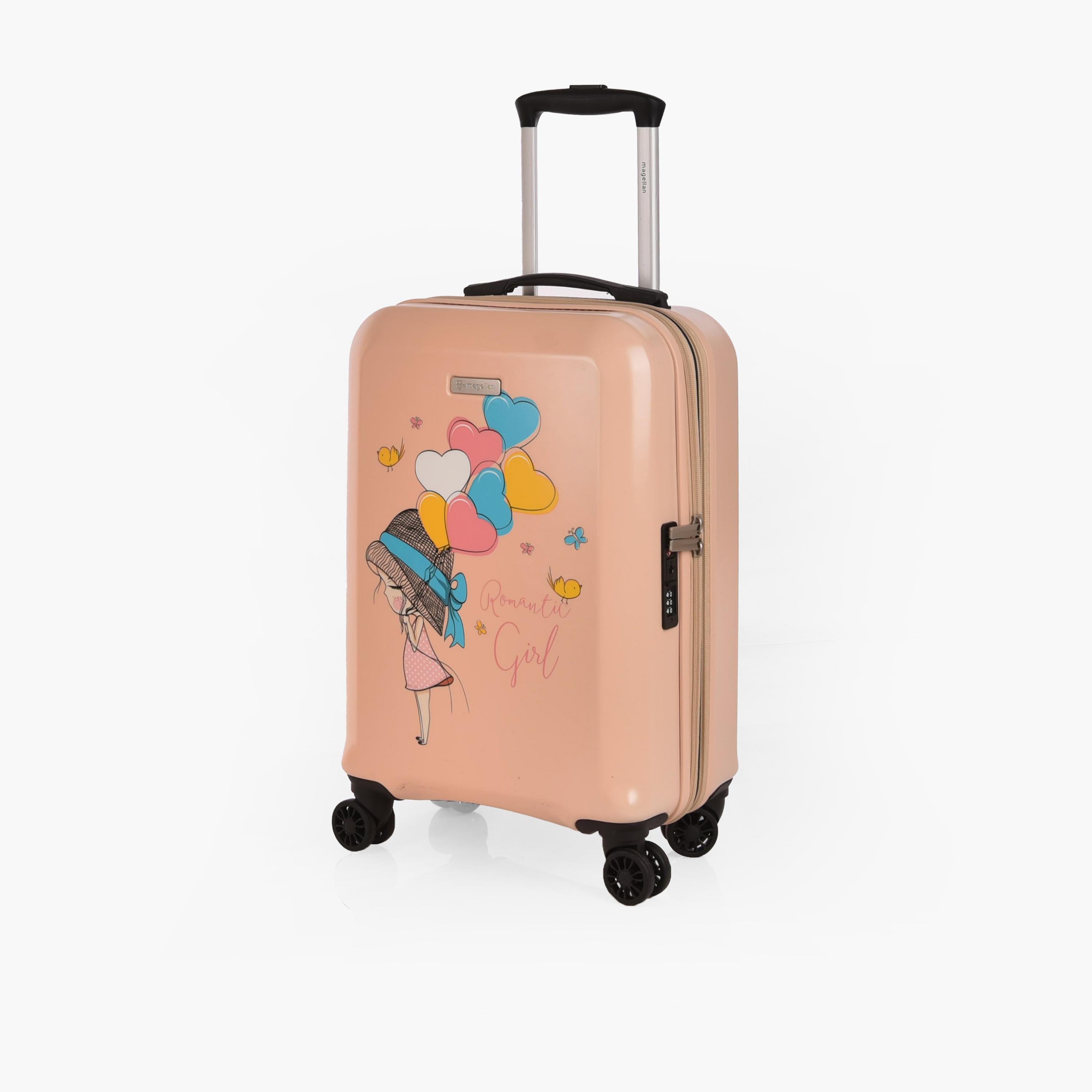 Magellan 55 CM Small Cabin Polycarbonate with ABS Hard Sided 4-Wheeler Spinner Trolley Bag with TSA Lock | 2314-20 Romantic Girl-travel-kidstrolleyandbags-image-5