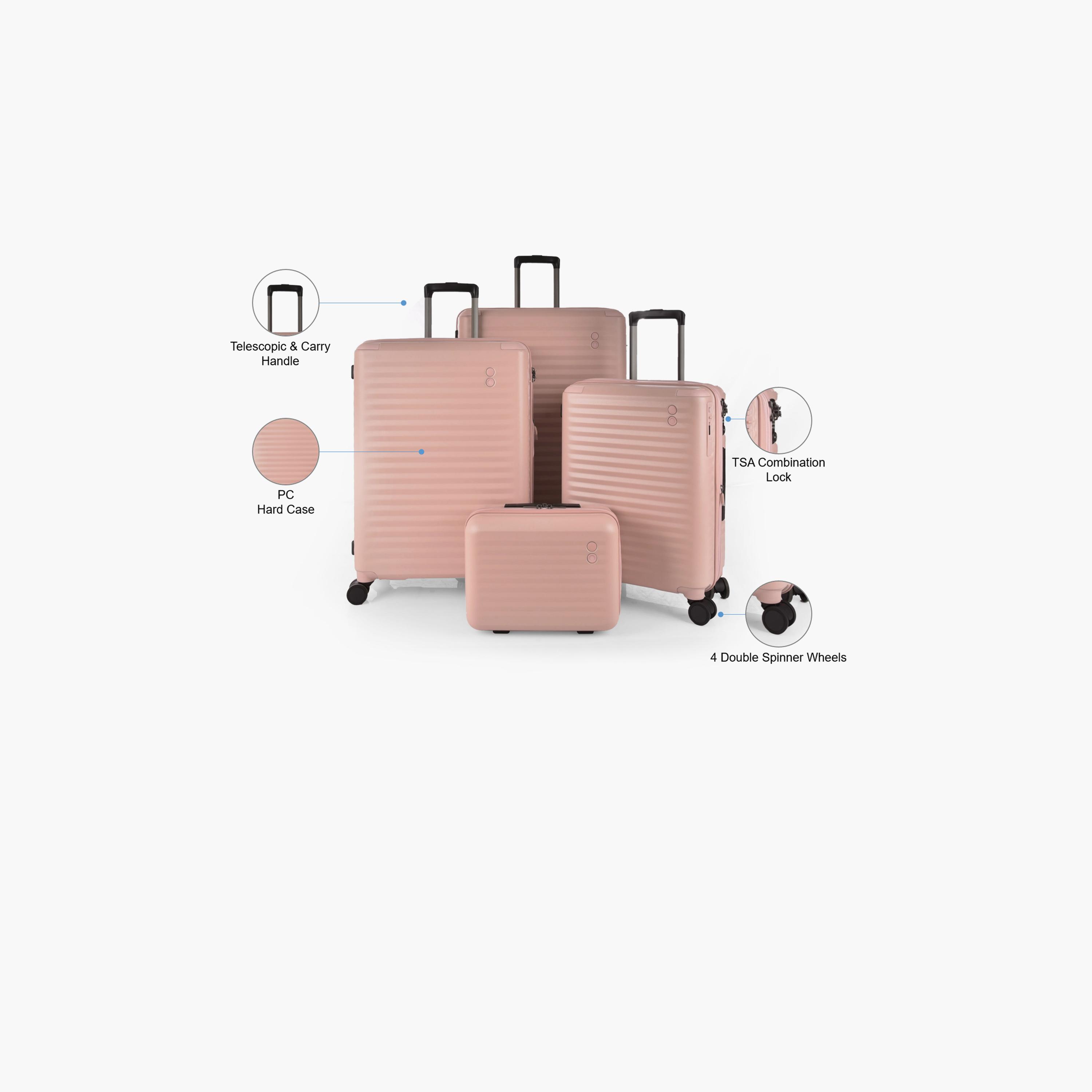 Echolac Set of 4 Polycarbonate with ABS Hard Sided 4-Wheeler Spinner Trolley Bag with TSA Lock | PC183XA-4P-travel-luggagesandbags-luggage-image-2