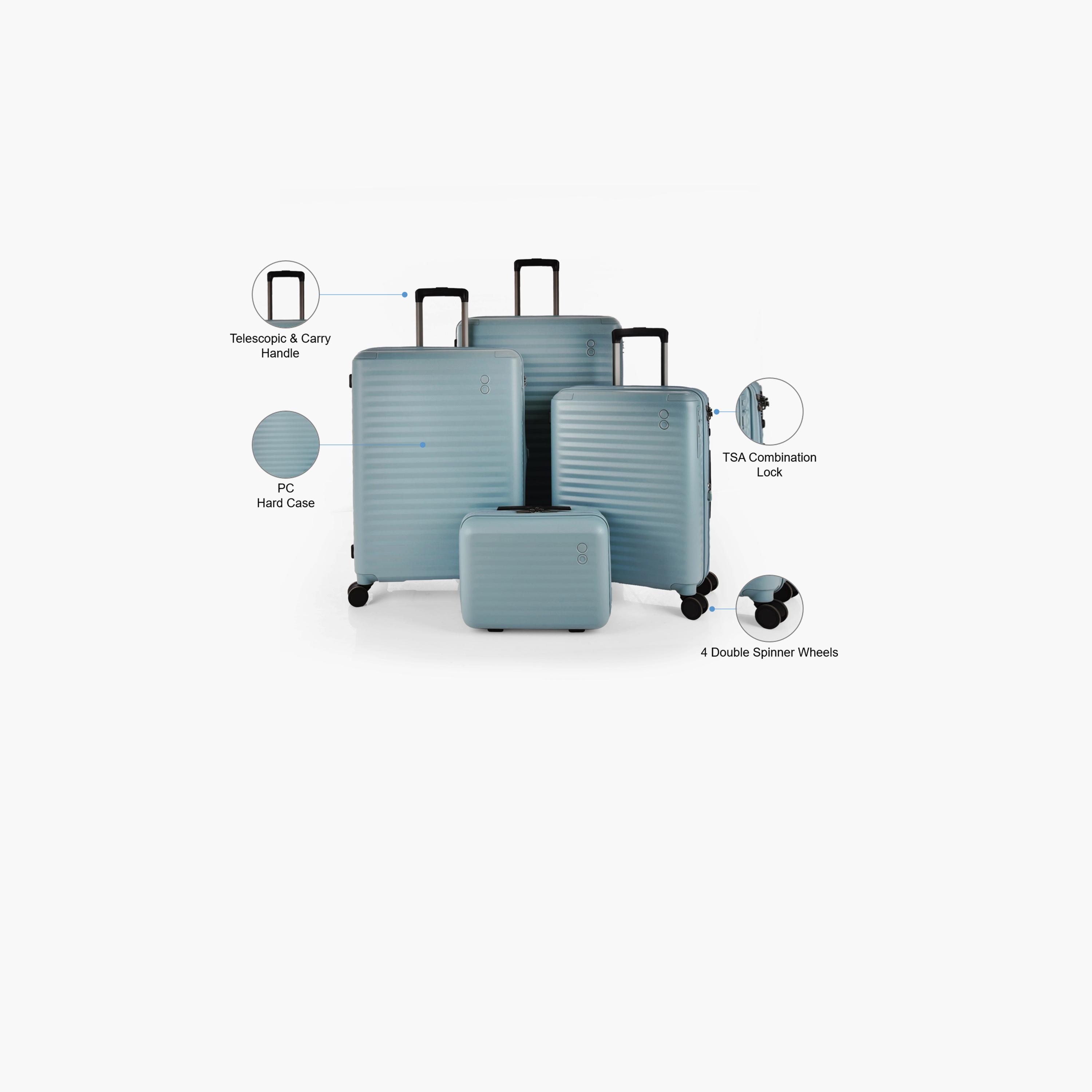 Echolac Set of 4 Polycarbonate with ABS Hard Sided 4-Wheeler Spinner Trolley Bag with TSA Lock | PC183XA-4P-travel-luggagesandbags-luggage-image-2