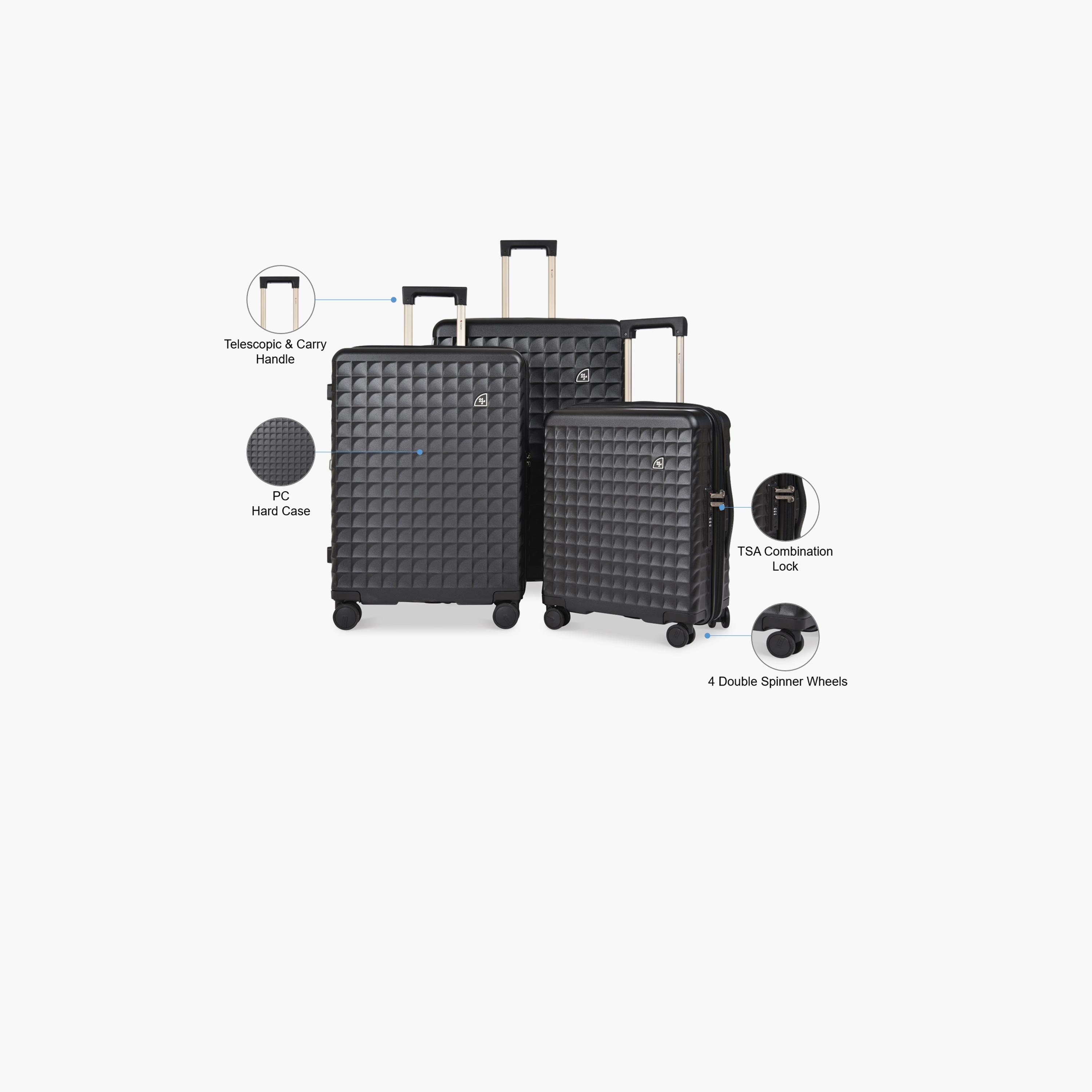 Magellan Set of 3 Polycarbonate with ABS Hard Sided 4-Wheeler Spinner Trolley Bag with TSA Lock | MH051-3P-travel-luggagesandbags-luggage-image-2