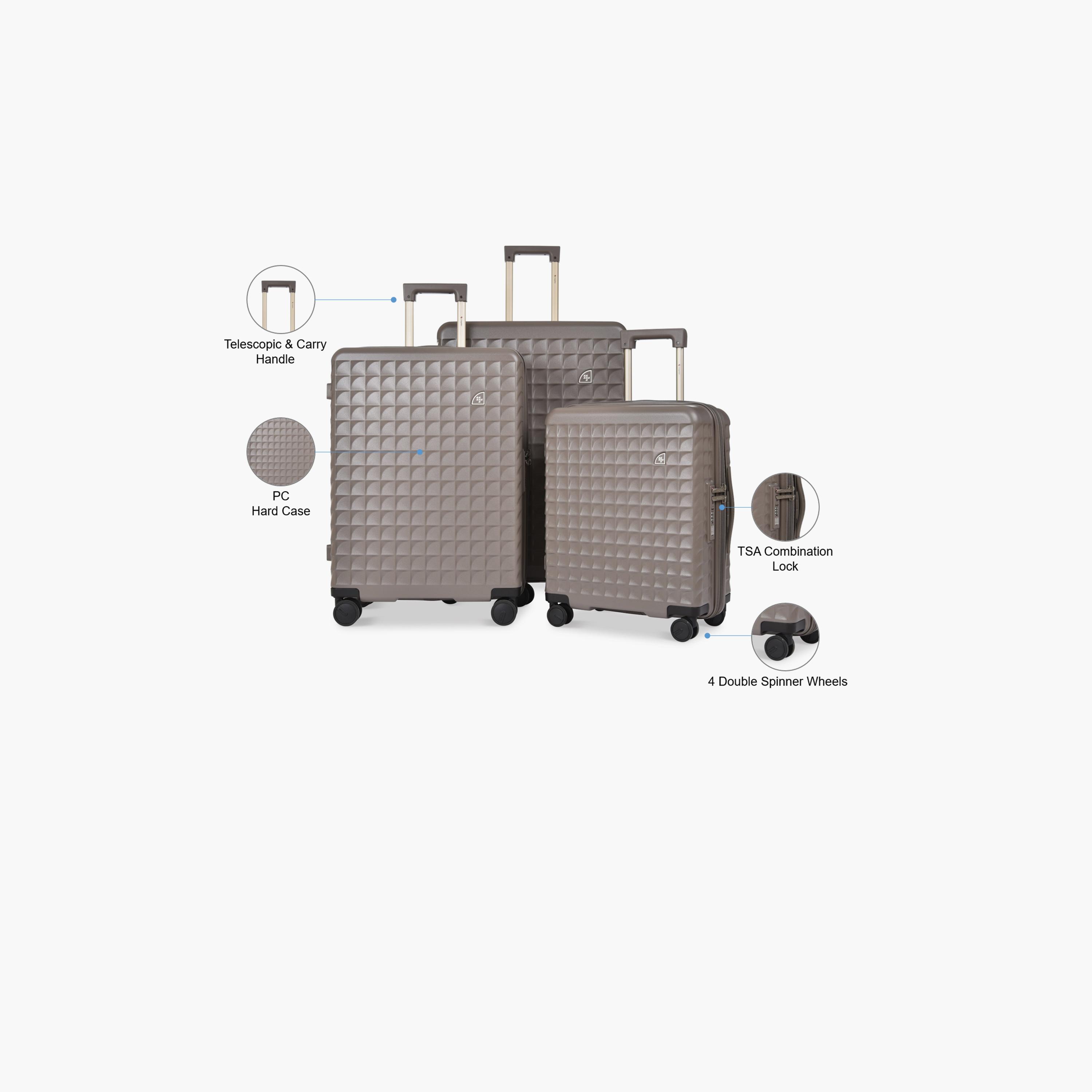 Magellan Set of 3 Polycarbonate with ABS Hard Sided 4-Wheeler Spinner Trolley Bag with TSA Lock | MH051-3P-travel-luggagesandbags-luggage-image-2