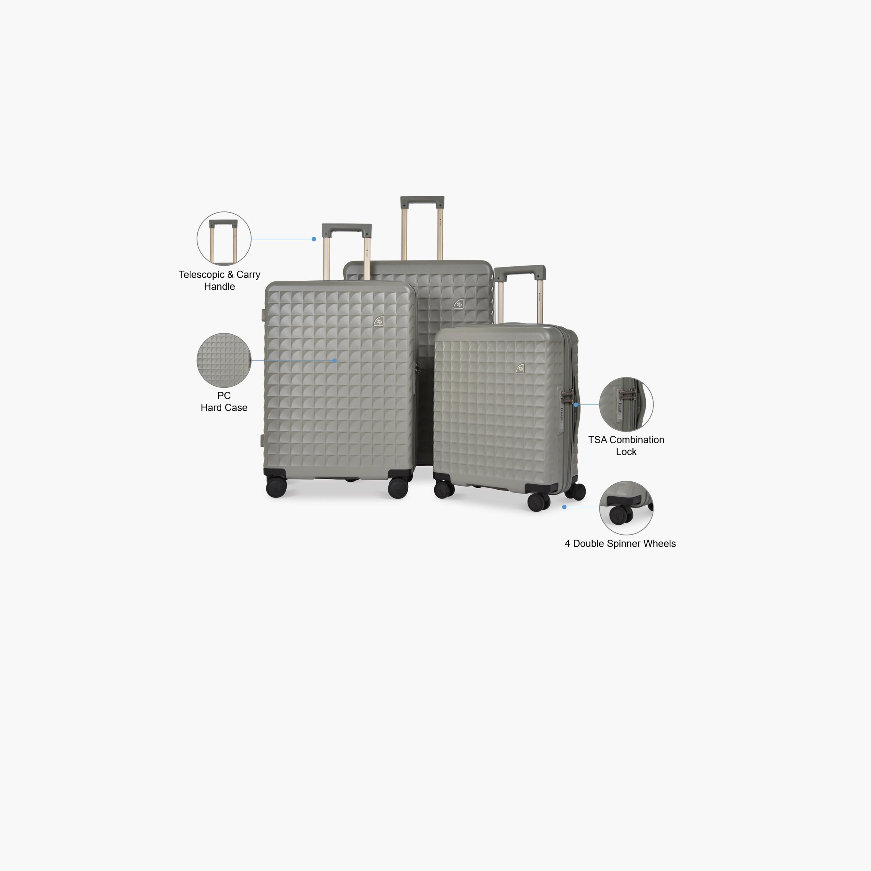Magellan Set of 3 Polycarbonate with ABS Hard Sided 4-Wheeler Spinner Trolley Bag with TSA Lock | MH051-3P-travel-luggagesandbags-luggage-image-2
