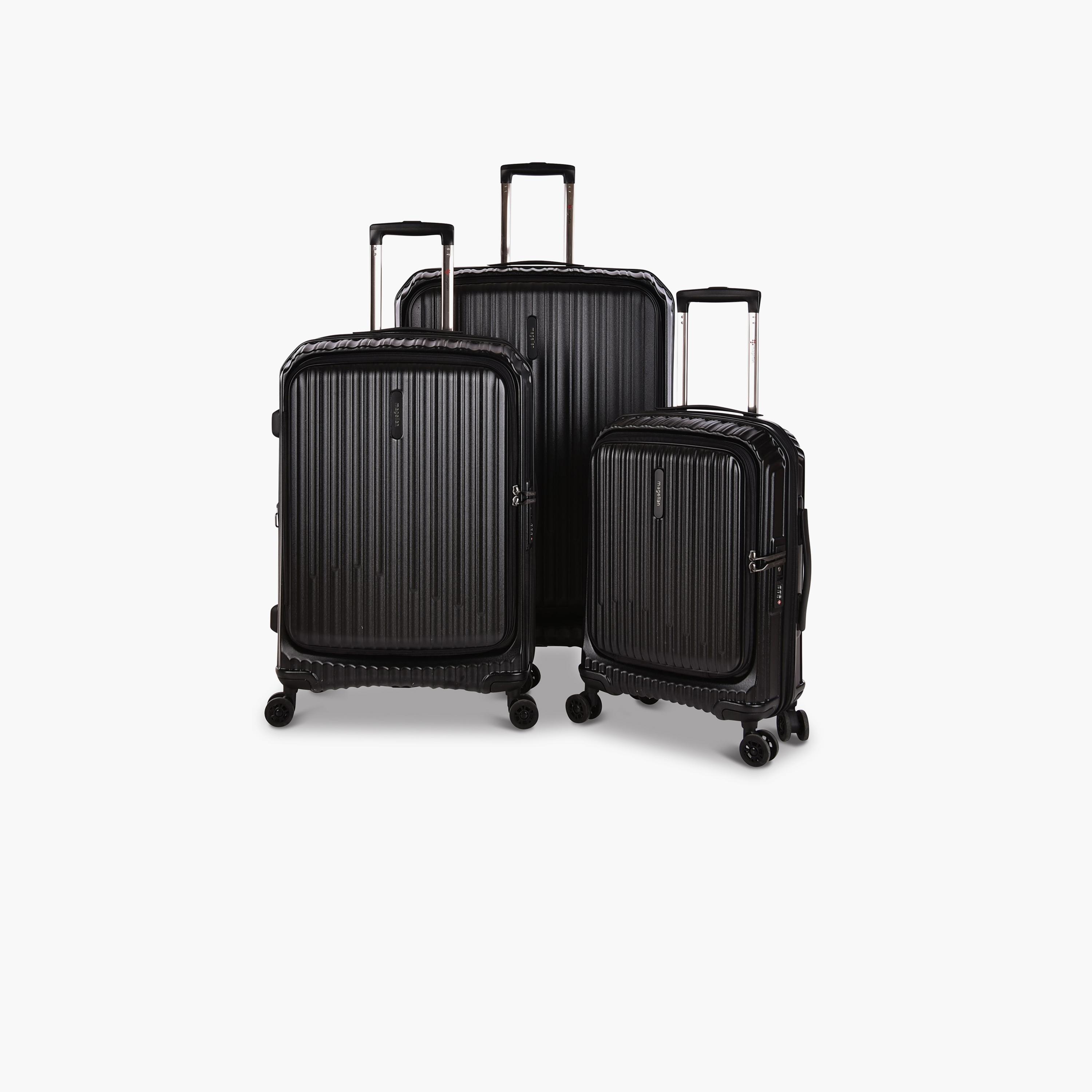 Magellan Set of 3 Polycarbonate with ABS Hard Sided 4-Wheeler Spinner Trolley Bag with TSA Lock | K079-3P-travel-luggagesandbags-luggage-image-1
