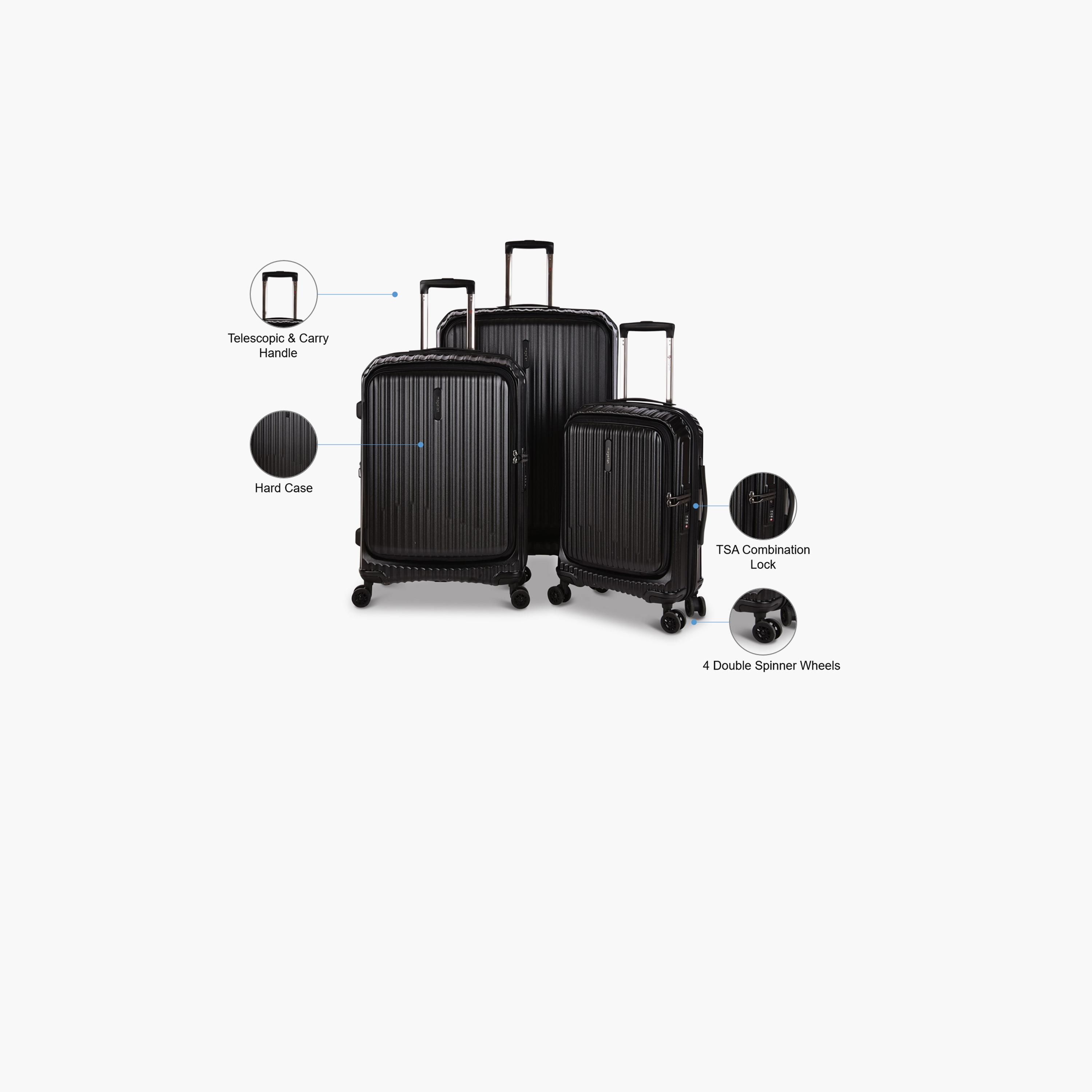 Magellan Set of 3 Polycarbonate with ABS Hard Sided 4-Wheeler Spinner Trolley Bag with TSA Lock | K079-3P-travel-luggagesandbags-luggage-image-2