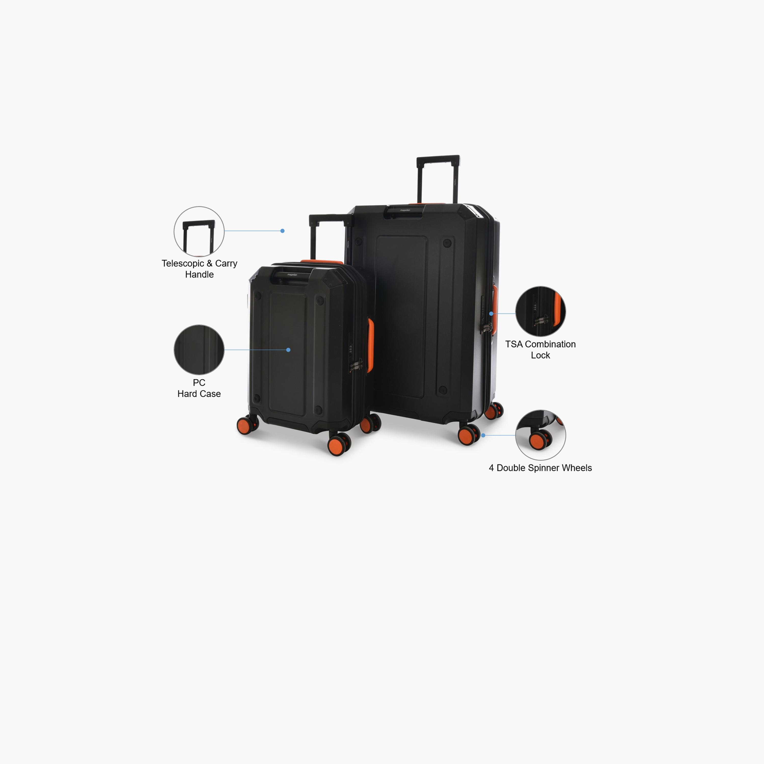 Magellan Set of 2 Polycarbonate with ABS Hard Sided 4-Wheeler Spinner Trolley Bag with TSA Lock | CLK8821-2P-travel-luggagesandbags-luggage-image-2