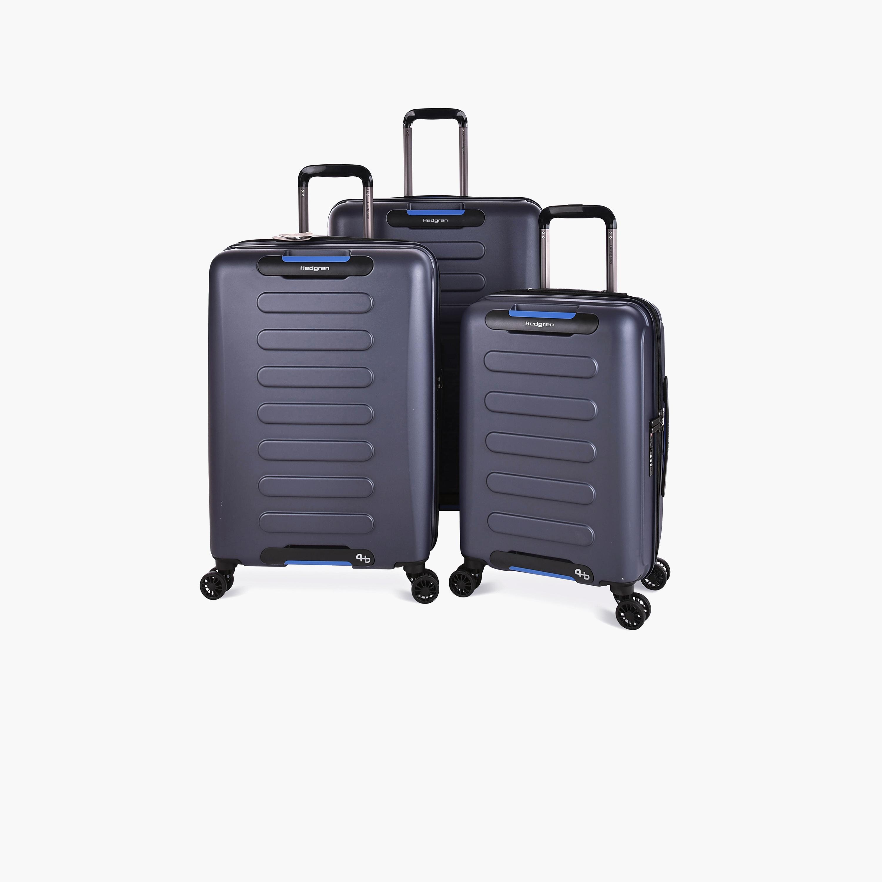 Hedgren Set of 3 Polycarbonate with ABS Hard Sided 4-Wheeler Spinner Trolley Bag with TSA Lock | HCMBY03N-3P-travel-luggagesandbags-luggage-image-1