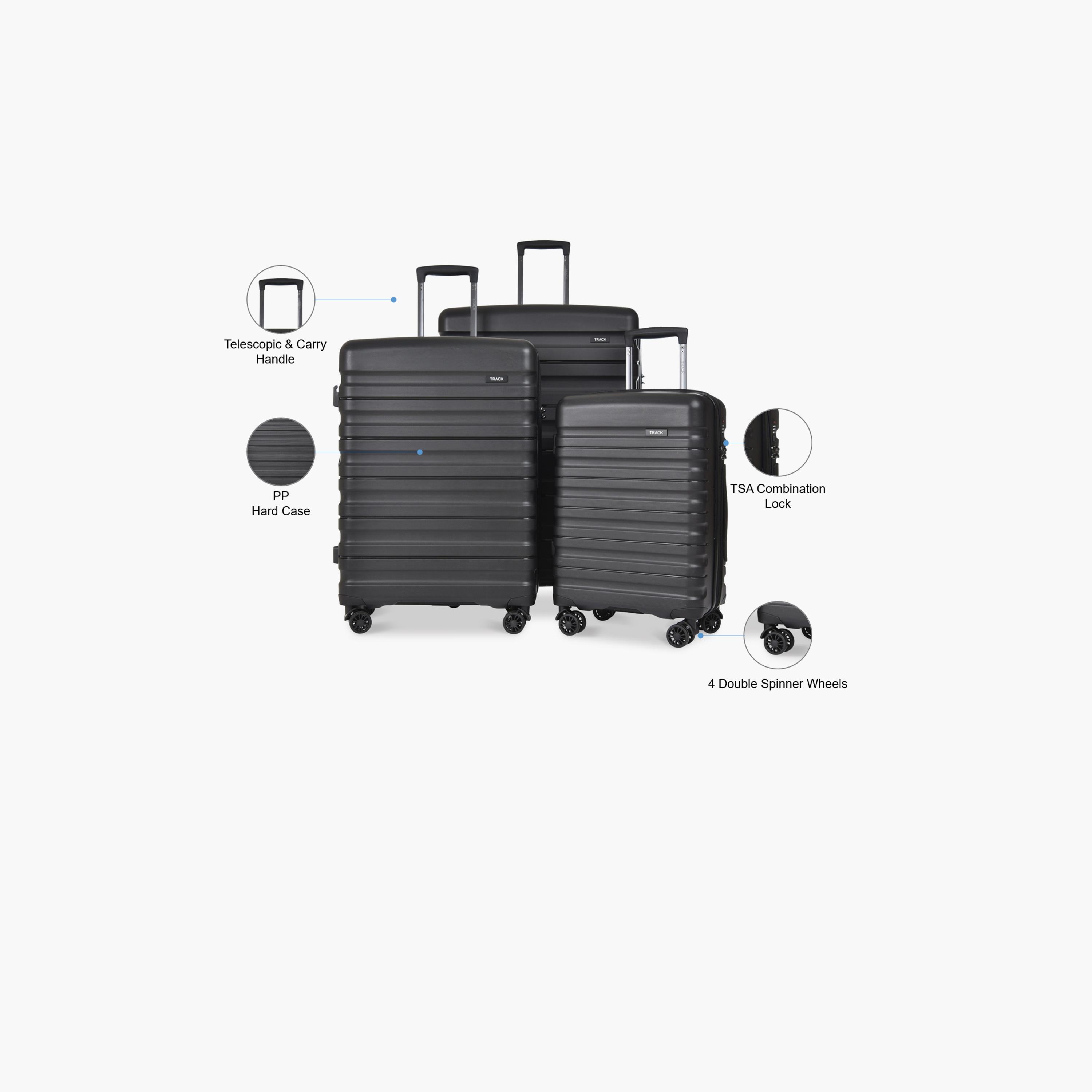 Track Set of 3 Polypropylene Hard Sided 4-Wheeler Spinner Trolley Bag with TSA Lock | MP024-3P-travel-luggagesandbags-luggage-image-2