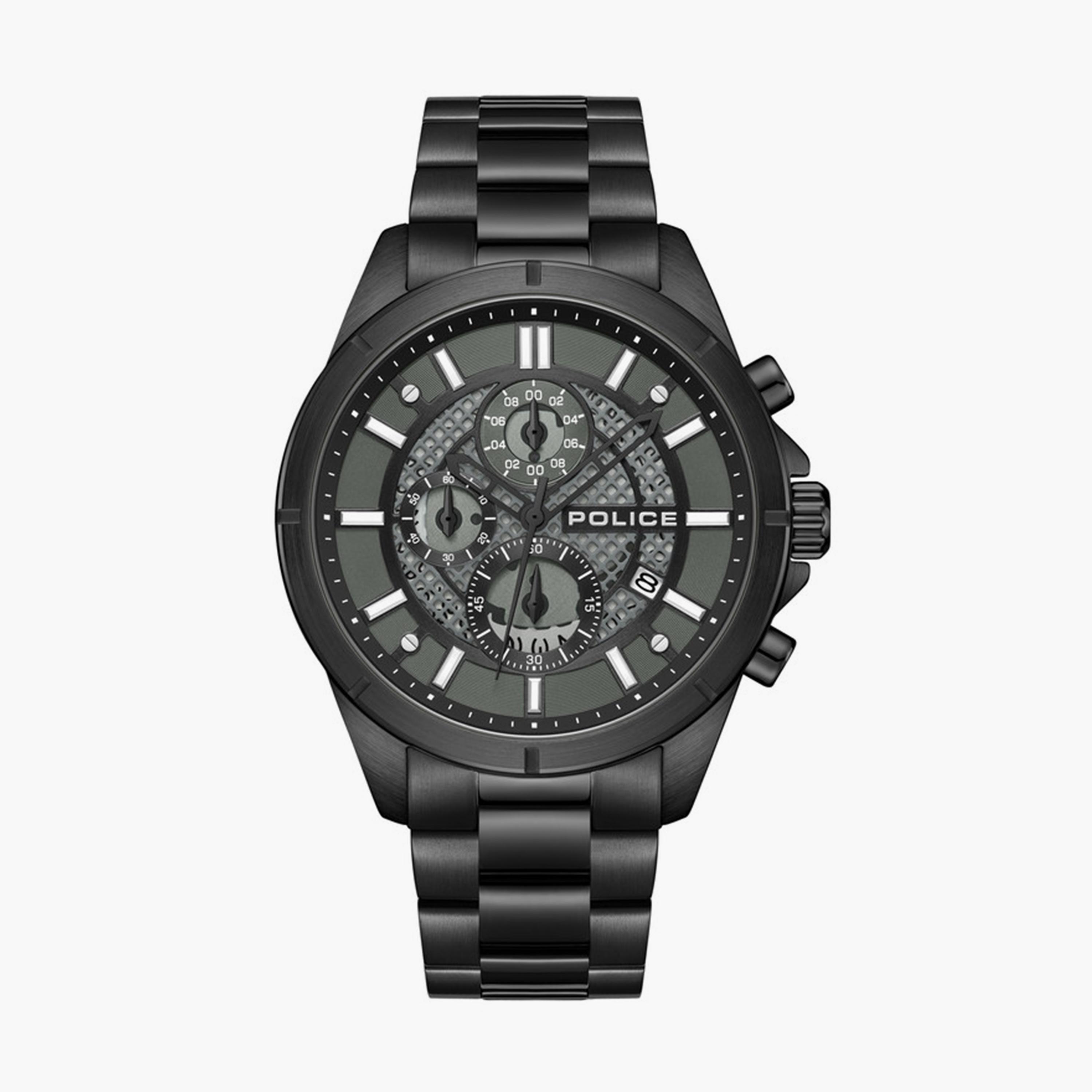 بوليس- ساعة رجالية كرونوغراف سوار معدني 53مم لون أسود | PEWGI0054004-men-watchesandjewellery-watches-image-1
