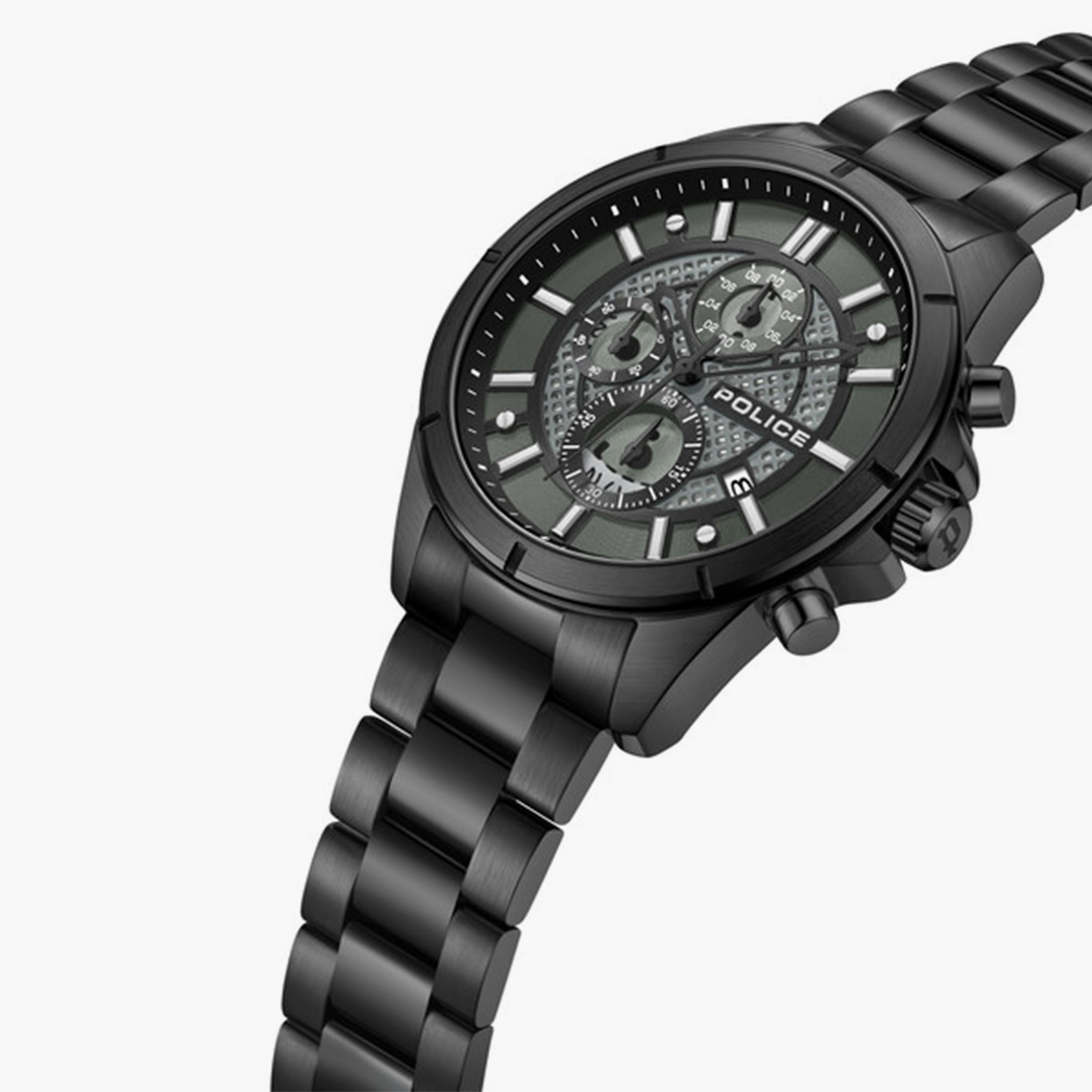 بوليس- ساعة رجالية كرونوغراف سوار معدني 53مم لون أسود | PEWGI0054004-men-watchesandjewellery-watches-image-2