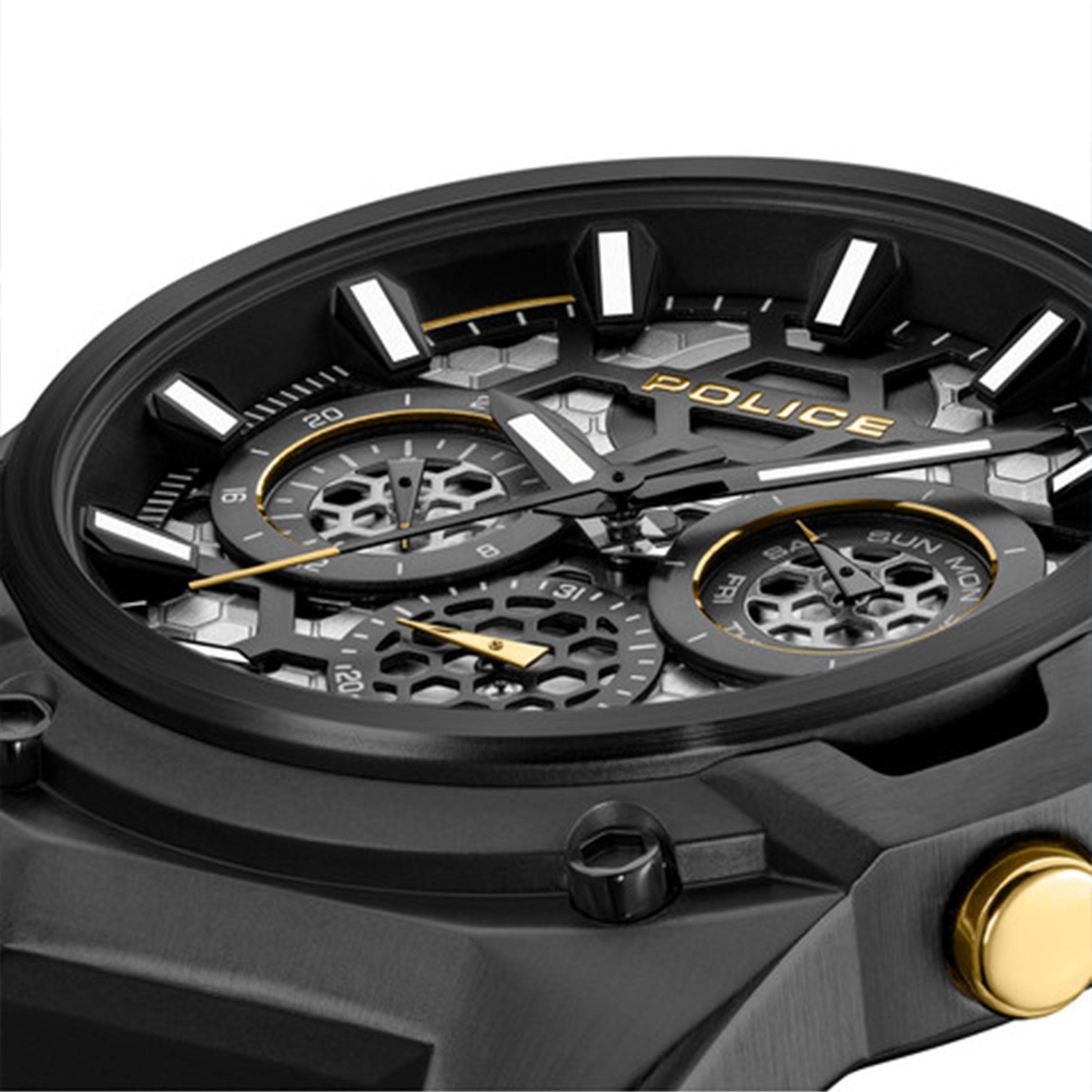 Police Challenger Men's 46MM Black Chronograph Silicone Strap Watch | PEWGQ0071901-men-watchesandjewellery-watches-image-4