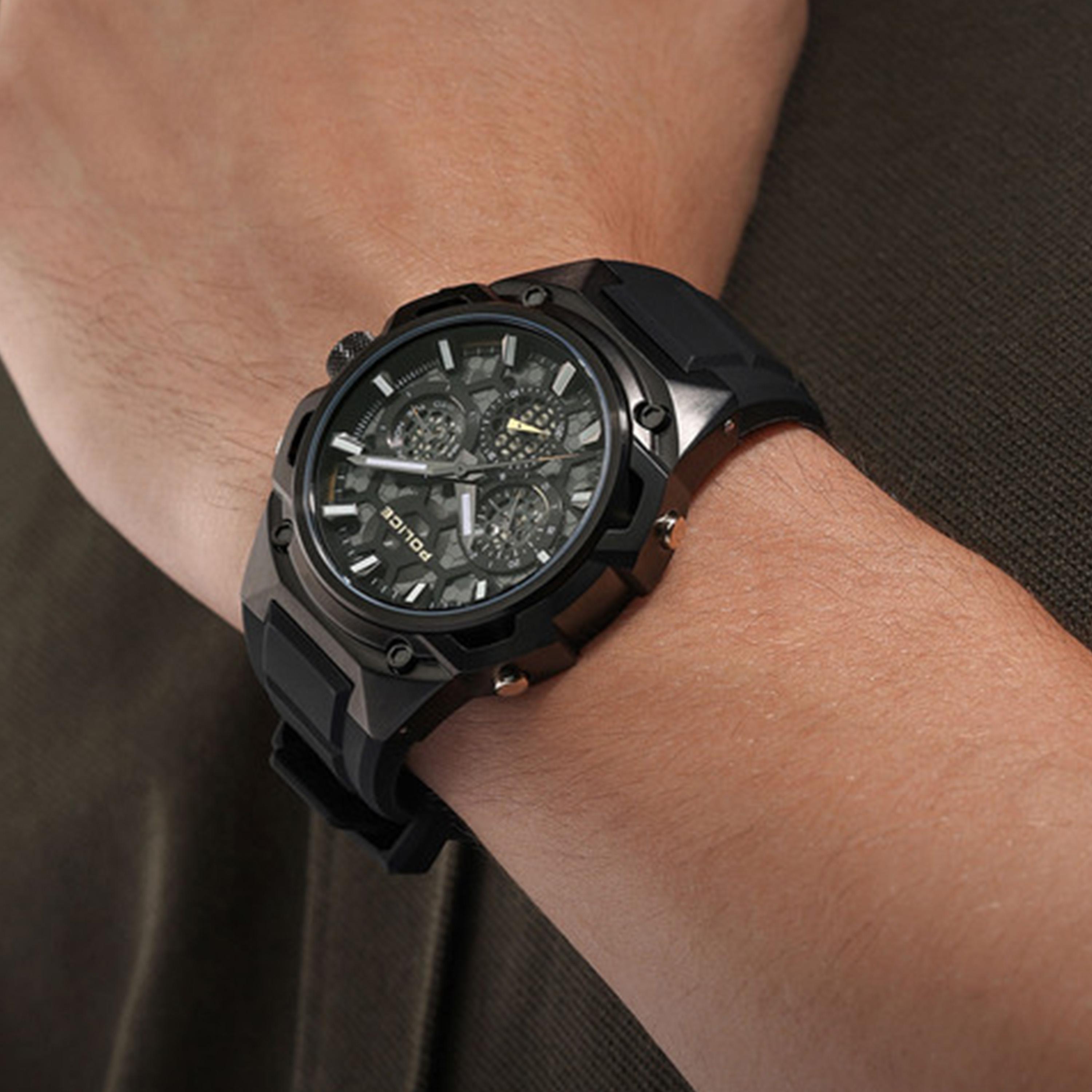 Police Challenger Men's 46MM Black Chronograph Silicone Strap Watch | PEWGQ0071901-men-watchesandjewellery-watches-image-5