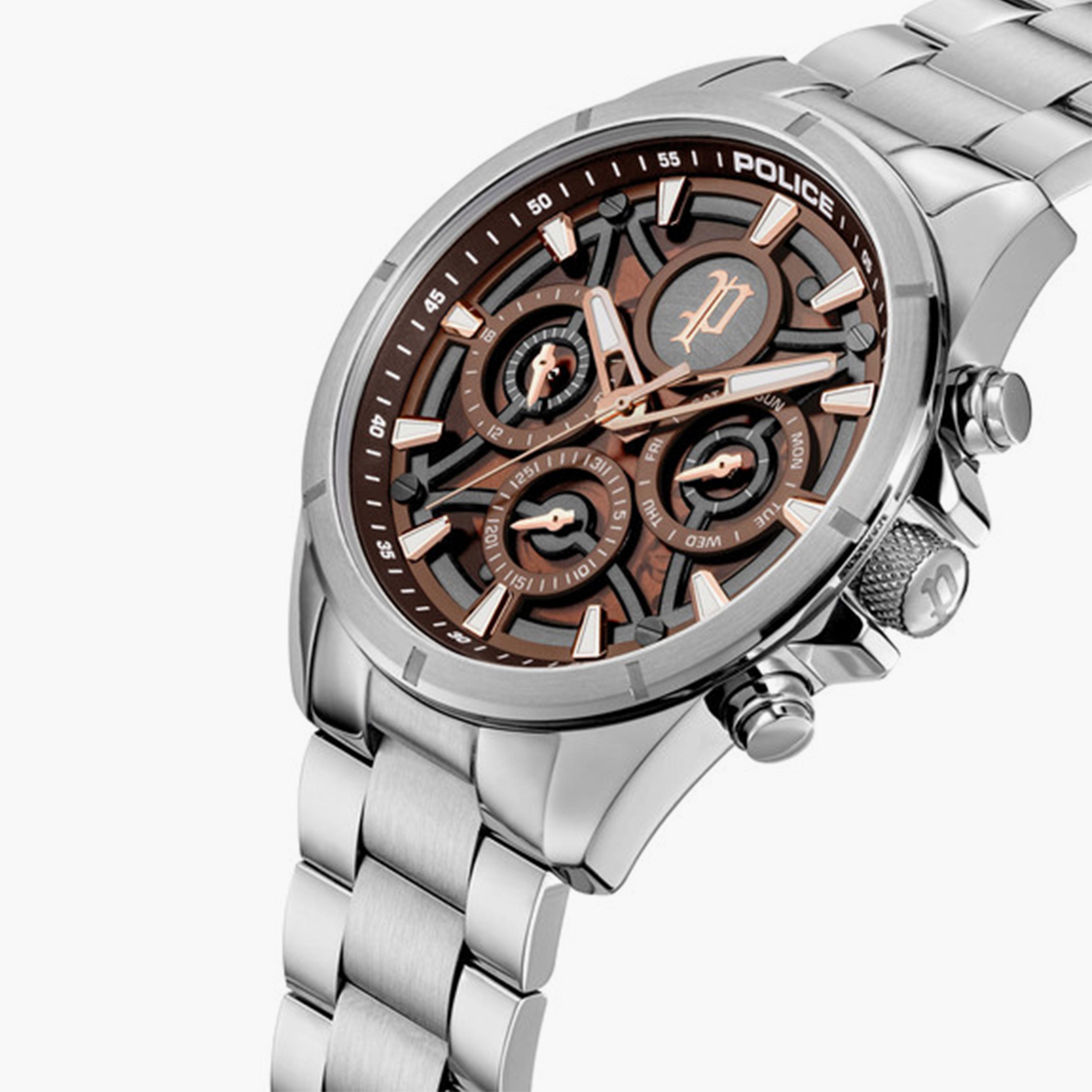 بوليس- ساعة رجالية كرونوغراف سوار ستانلس ستيل 53مم لون فضي | PEWJK2227812-men-watchesandjewellery-watches-image-2