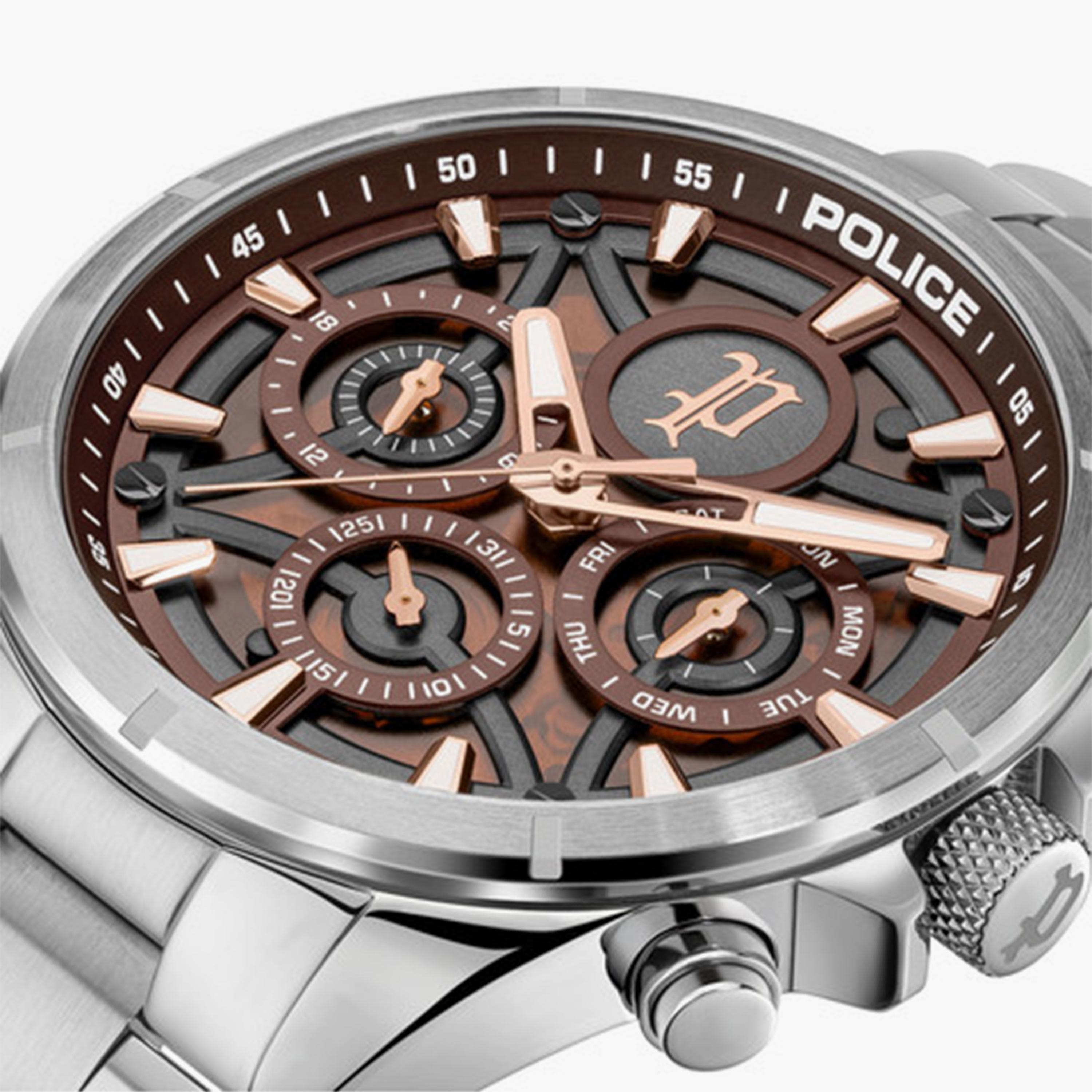 بوليس- ساعة رجالية كرونوغراف سوار ستانلس ستيل 53مم لون فضي | PEWJK2227812-men-watchesandjewellery-watches-image-5