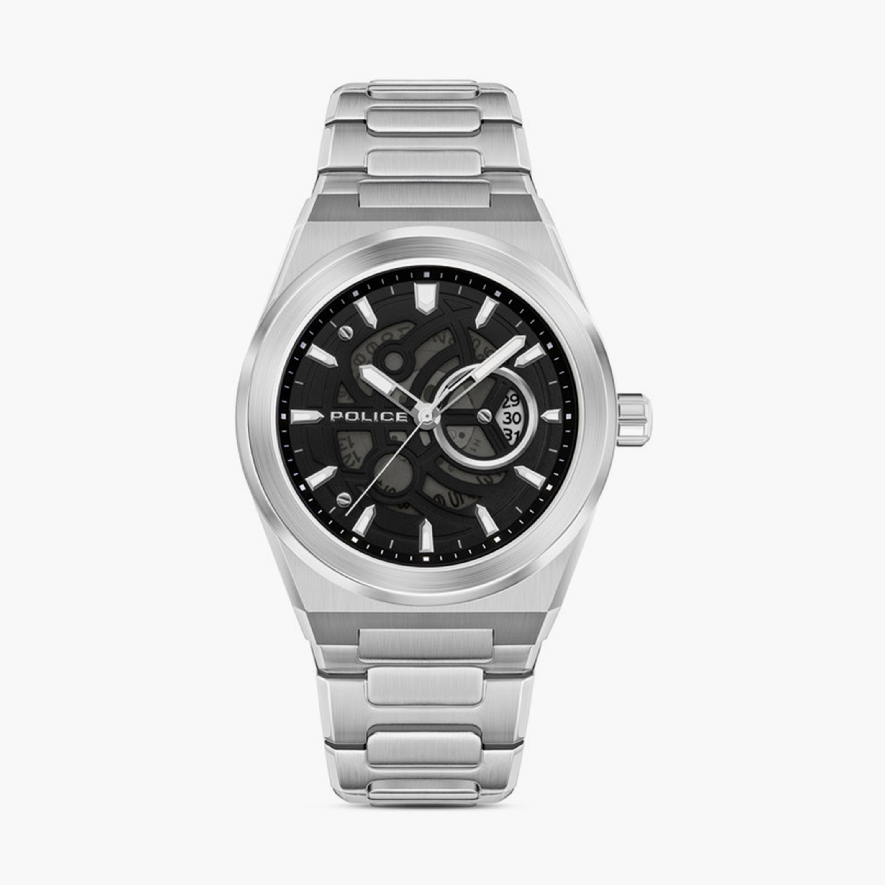 بوليس- ساعة رجالية تناظرية سوار ستانلس ستيل 53مم لون فضي | PEWJH2228007-men-watchesandjewellery-watches-image-1