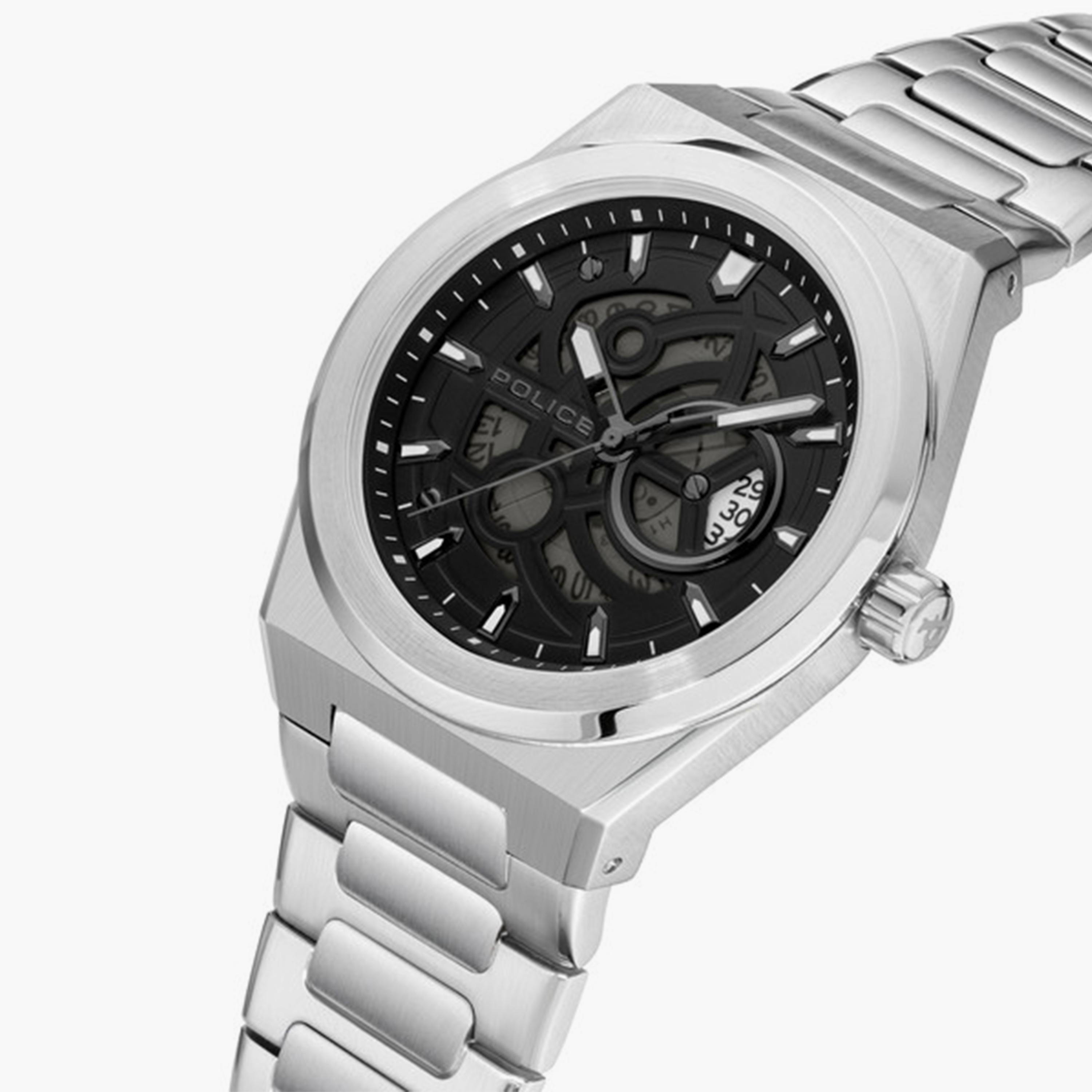 بوليس- ساعة رجالية تناظرية سوار ستانلس ستيل 53مم لون فضي | PEWJH2228007-men-watchesandjewellery-watches-image-2