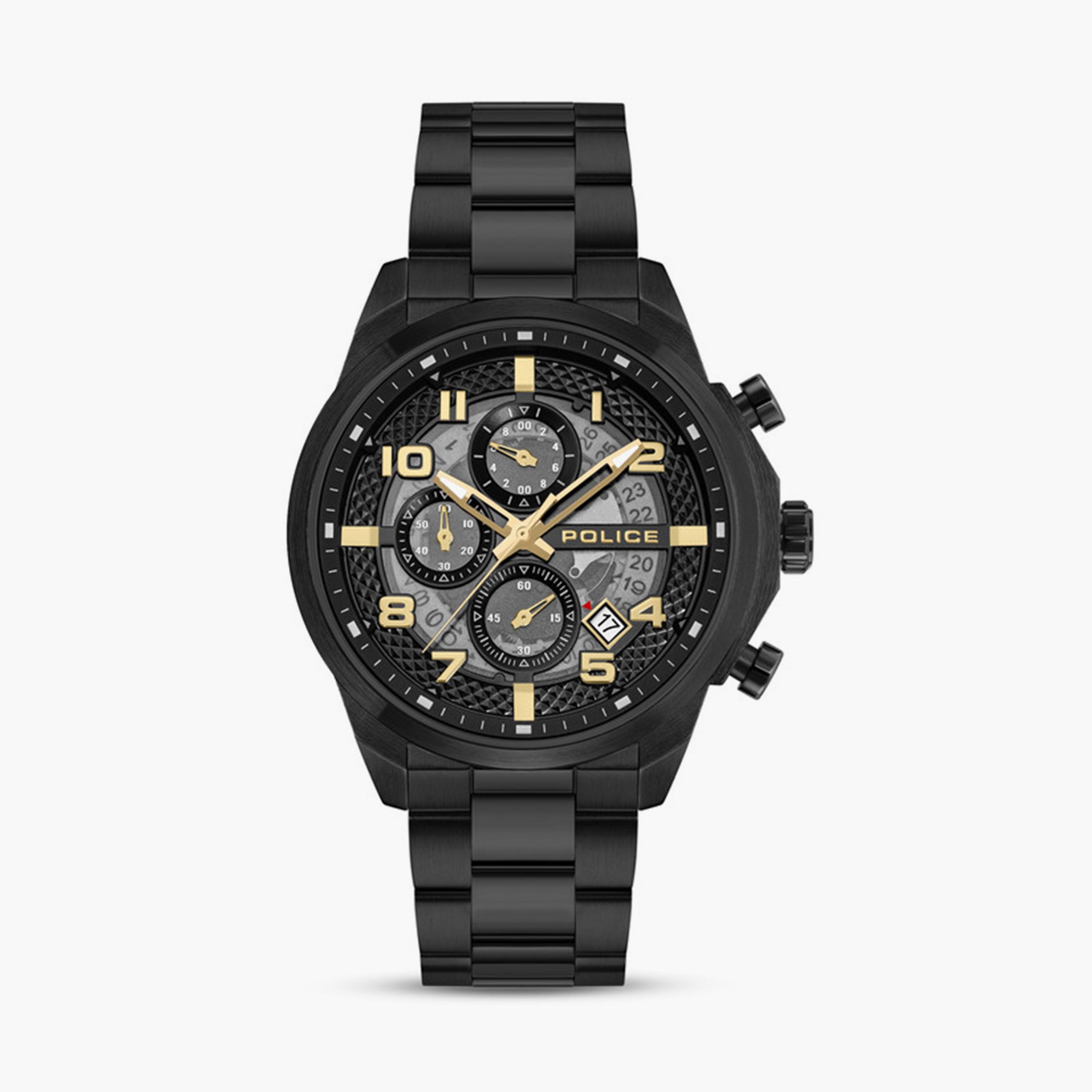 بوليس- ساعة رجالية كرونوغراف سوار ستانلس ستيل 50مم لون أسود | PEWGK0053902-men-watchesandjewellery-watches-image-1