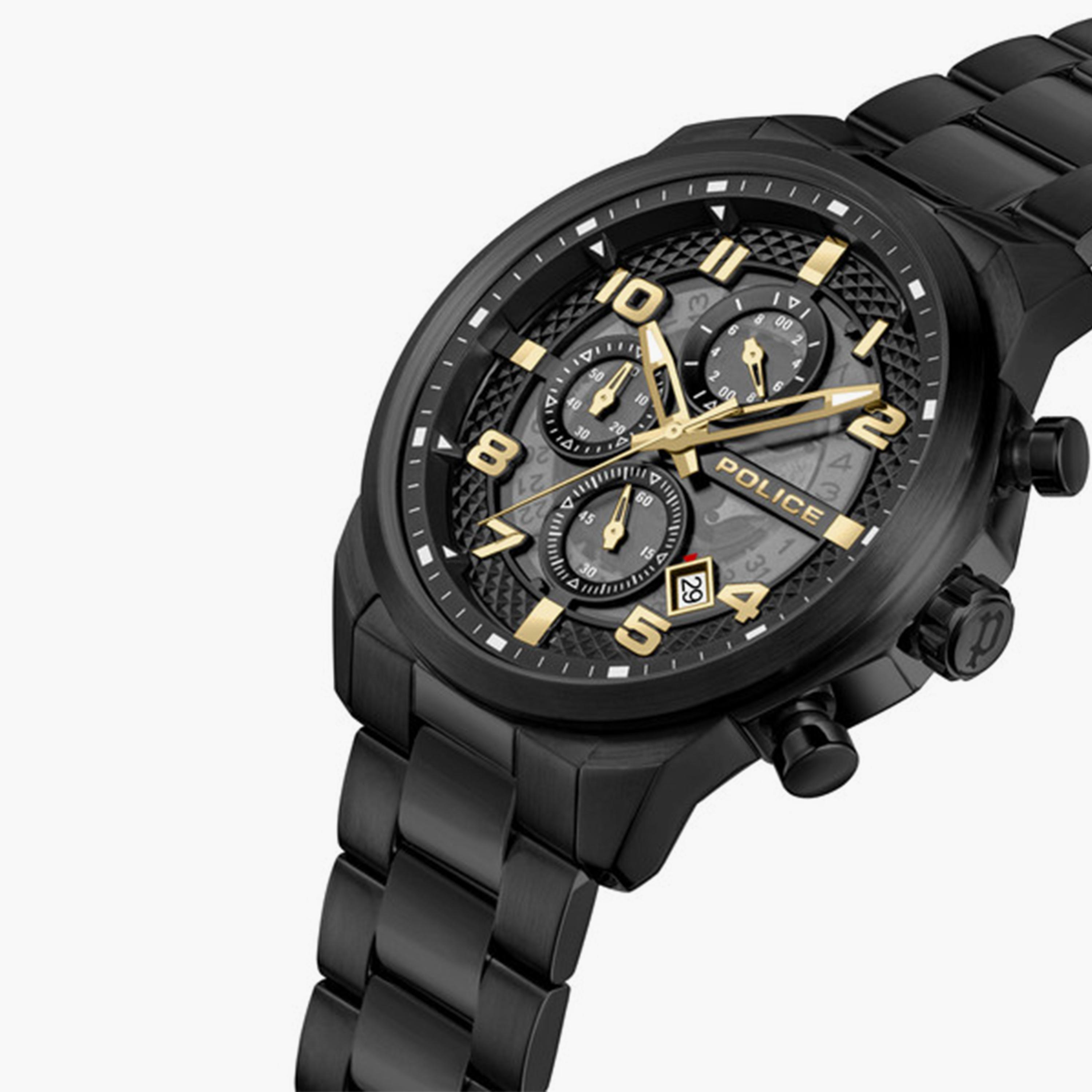 بوليس- ساعة رجالية كرونوغراف سوار ستانلس ستيل 50مم لون أسود | PEWGK0053902-men-watchesandjewellery-watches-image-2