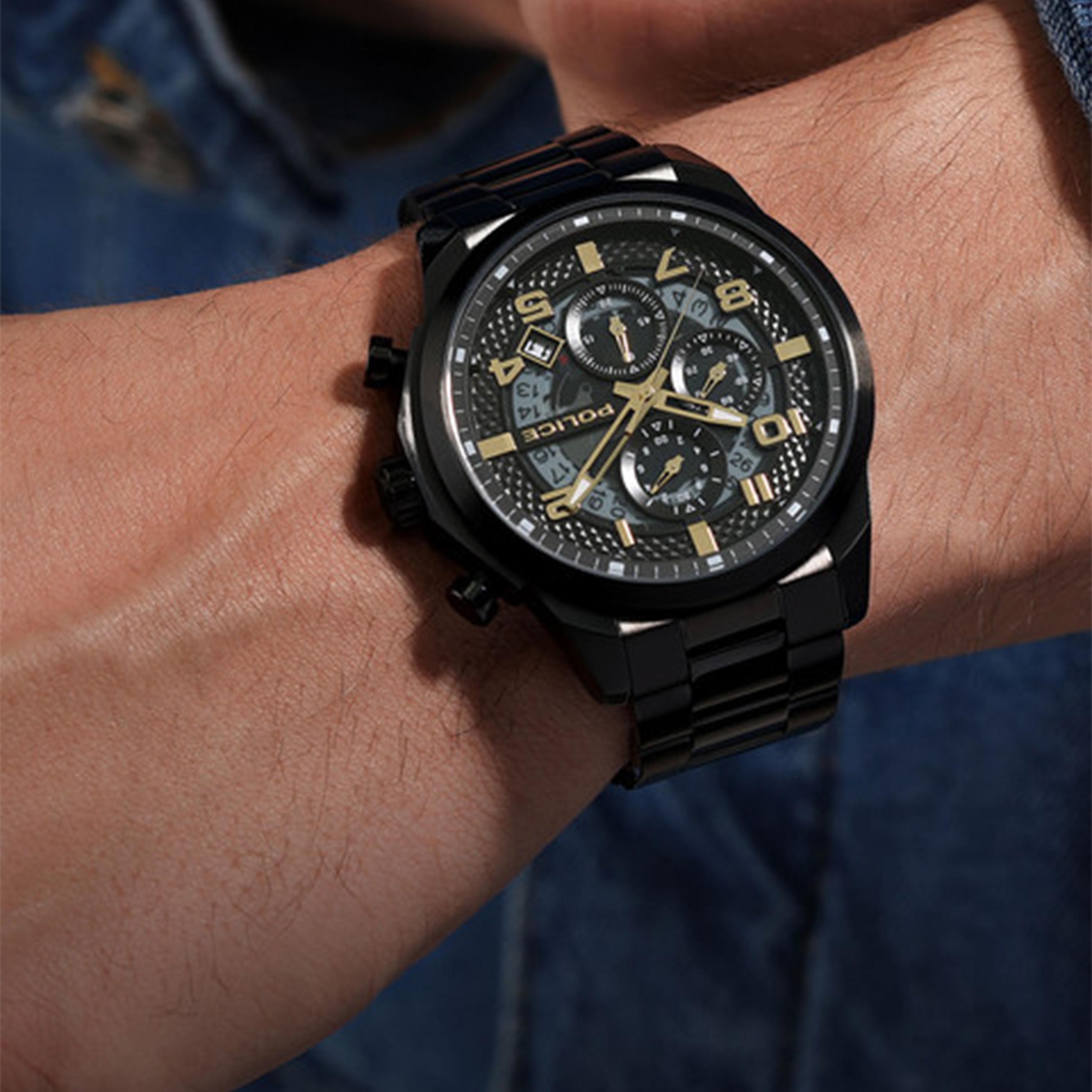 بوليس- ساعة رجالية كرونوغراف سوار ستانلس ستيل 50مم لون أسود | PEWGK0053902-men-watchesandjewellery-watches-image-5