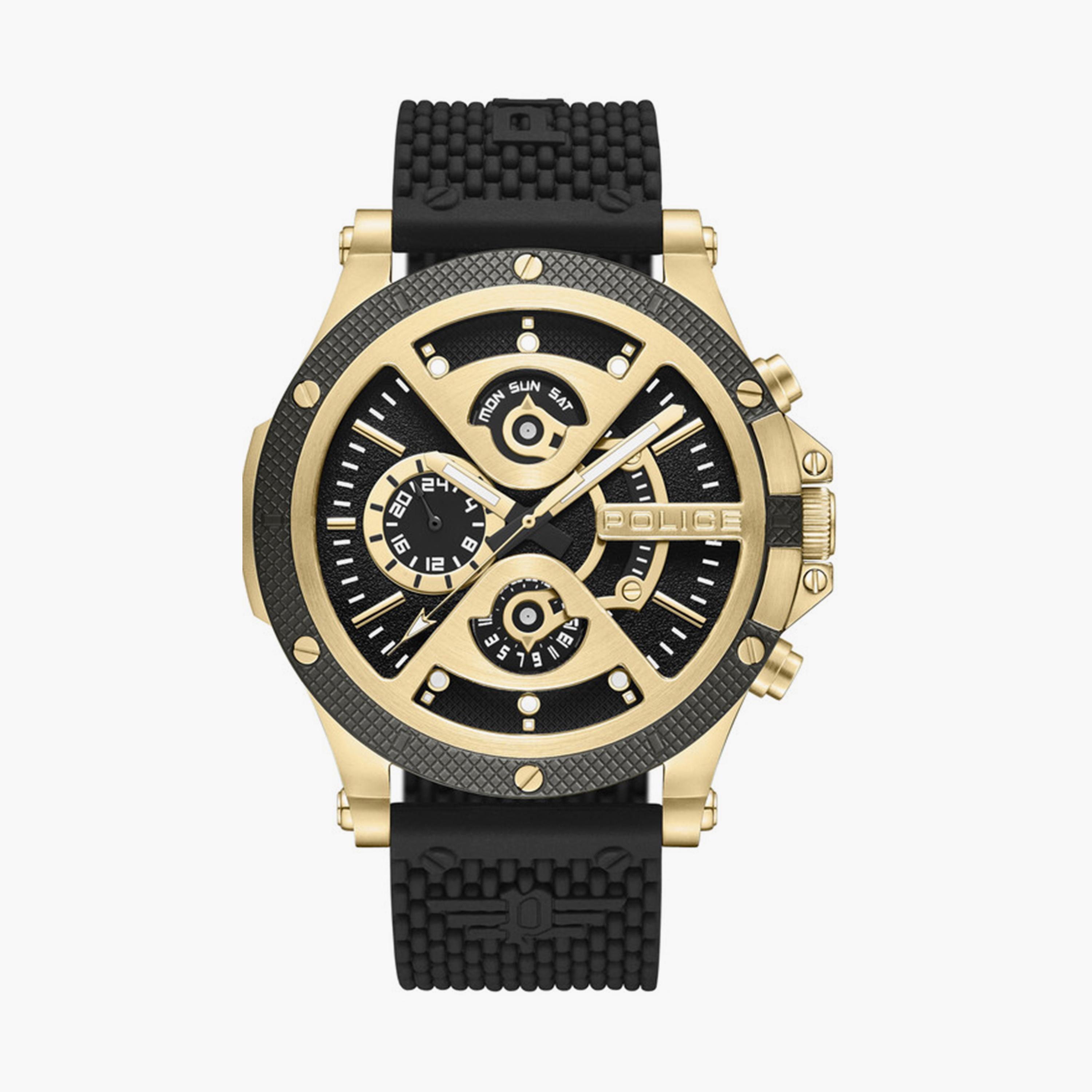 بوليس- ساعة رجالية كرونوغراف سوار سيليكون 54مم لون أسود | PEWJQ2110501-men-watchesandjewellery-watches-image-1
