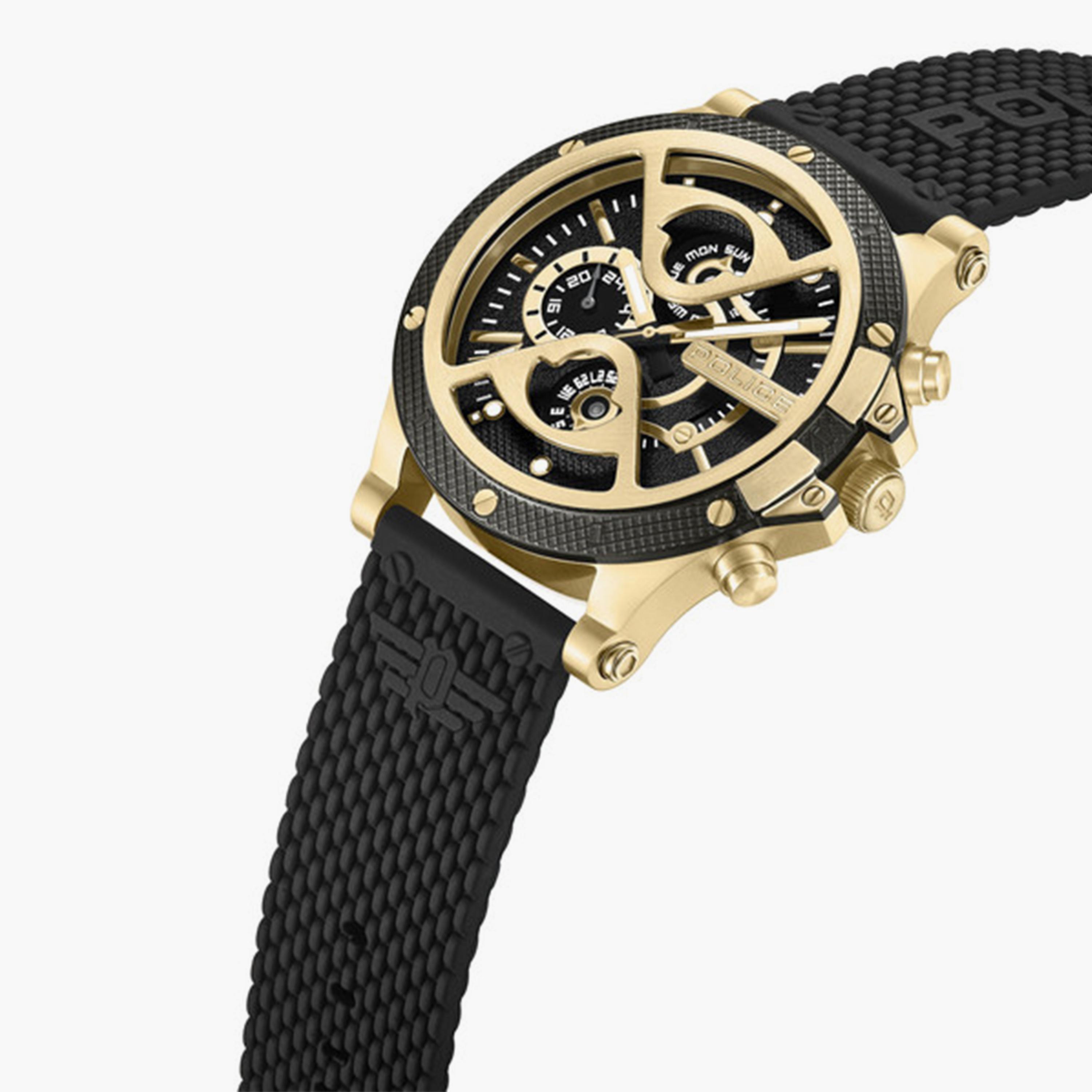 بوليس- ساعة رجالية كرونوغراف سوار سيليكون 54مم لون أسود | PEWJQ2110501-men-watchesandjewellery-watches-image-2