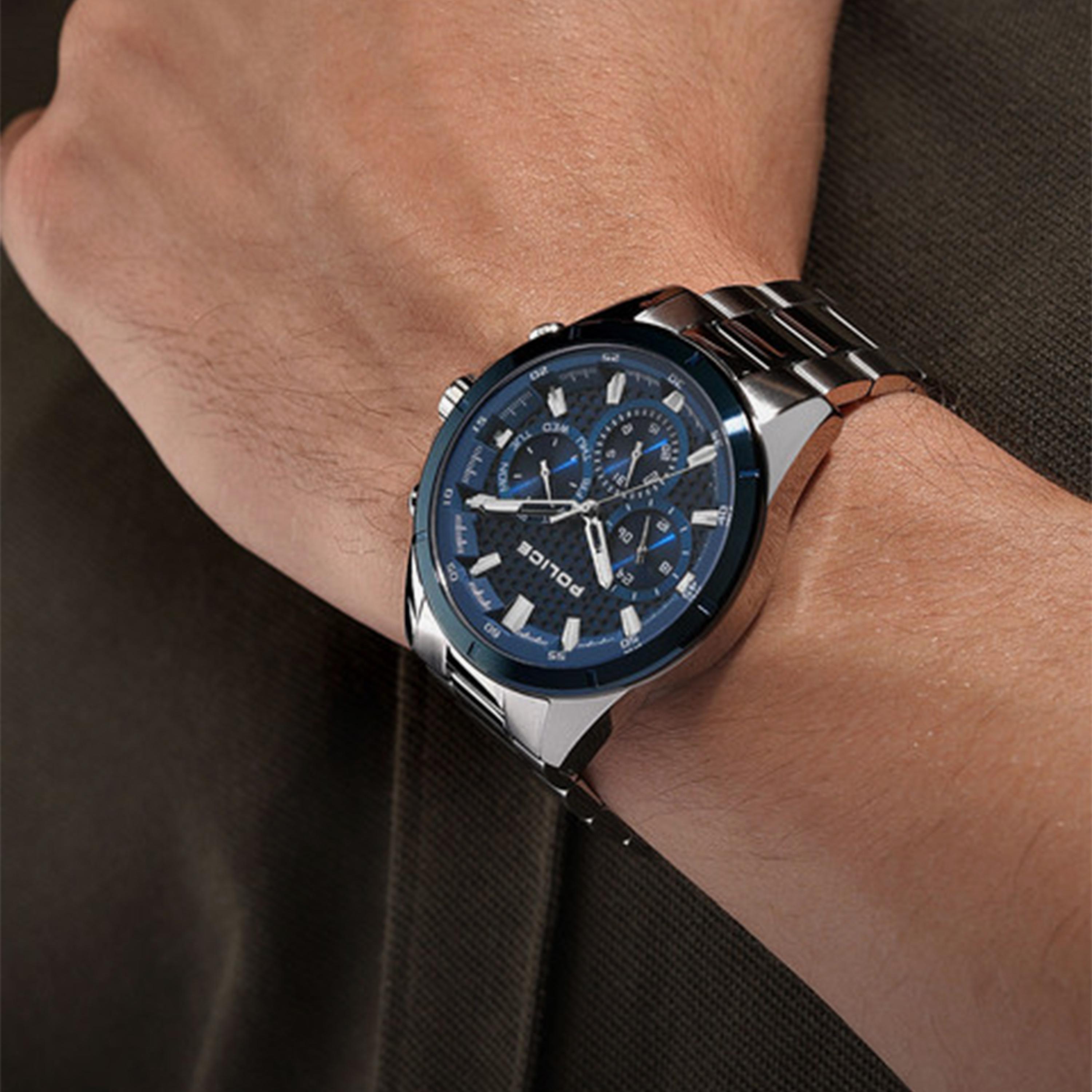 بوليس- ساعة رجالية كرونوغراف سوار ستانلس ستيل 53مم لون أزرق | PEWJK2204109-men-watchesandjewellery-watches-image-4
