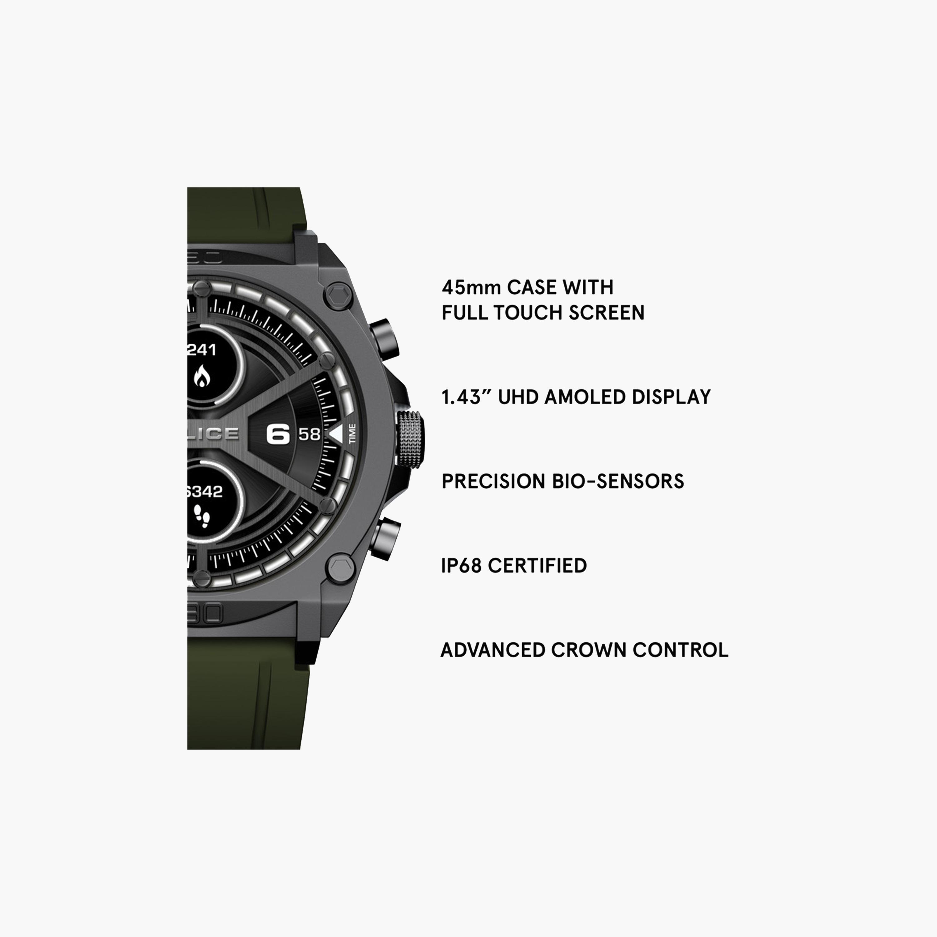 بوليس- ساعة ذكية رجالية سوار سيليكون 45مم لون أخضر | PEIUN0000104-men-watchesandjewellery-watches-image-7