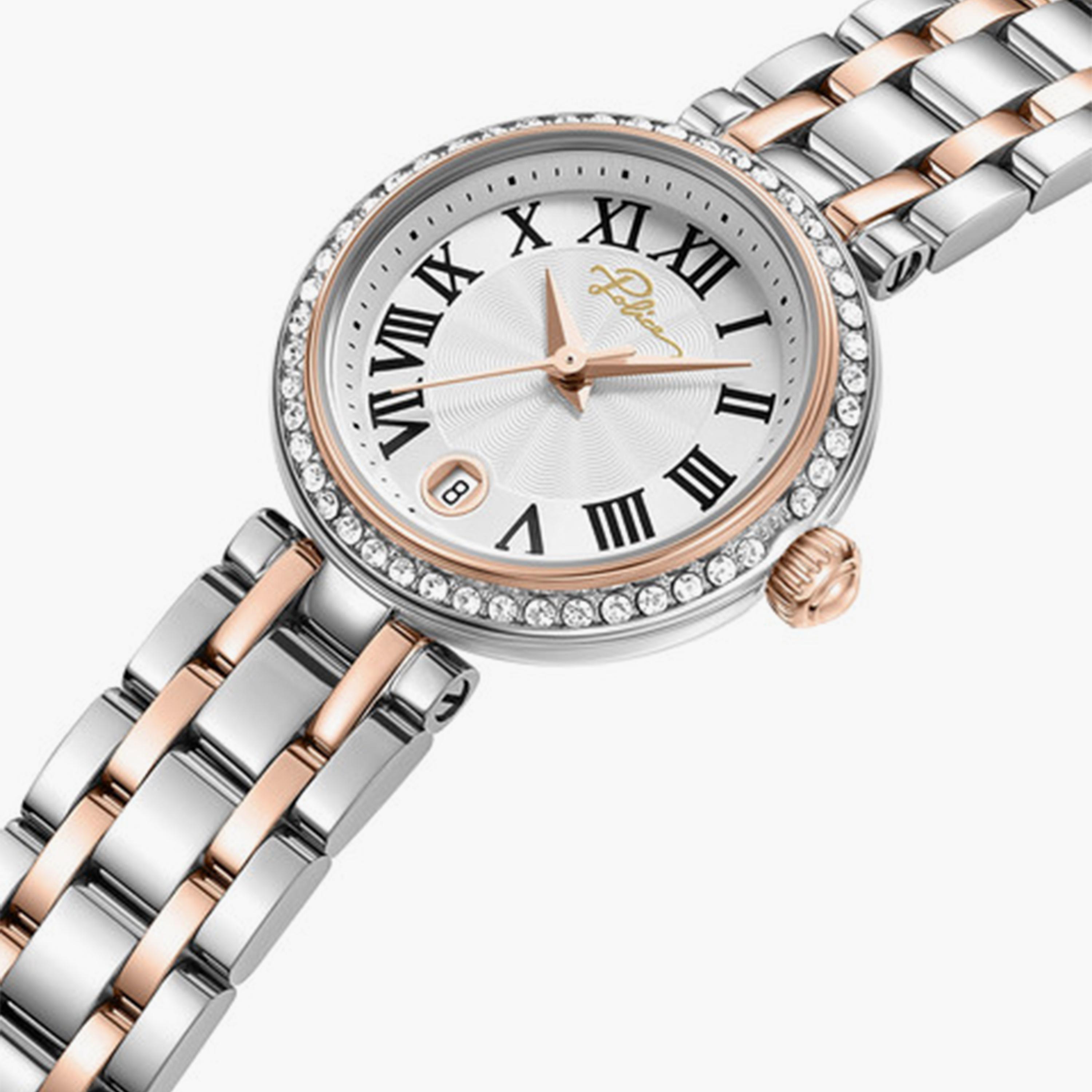 بوليس- ساعة نسائية تناظرية سوار ستانلس ستيل 26مم لون فضي | PEWLG0076103-women-watchesandjewellery-watches-image-2