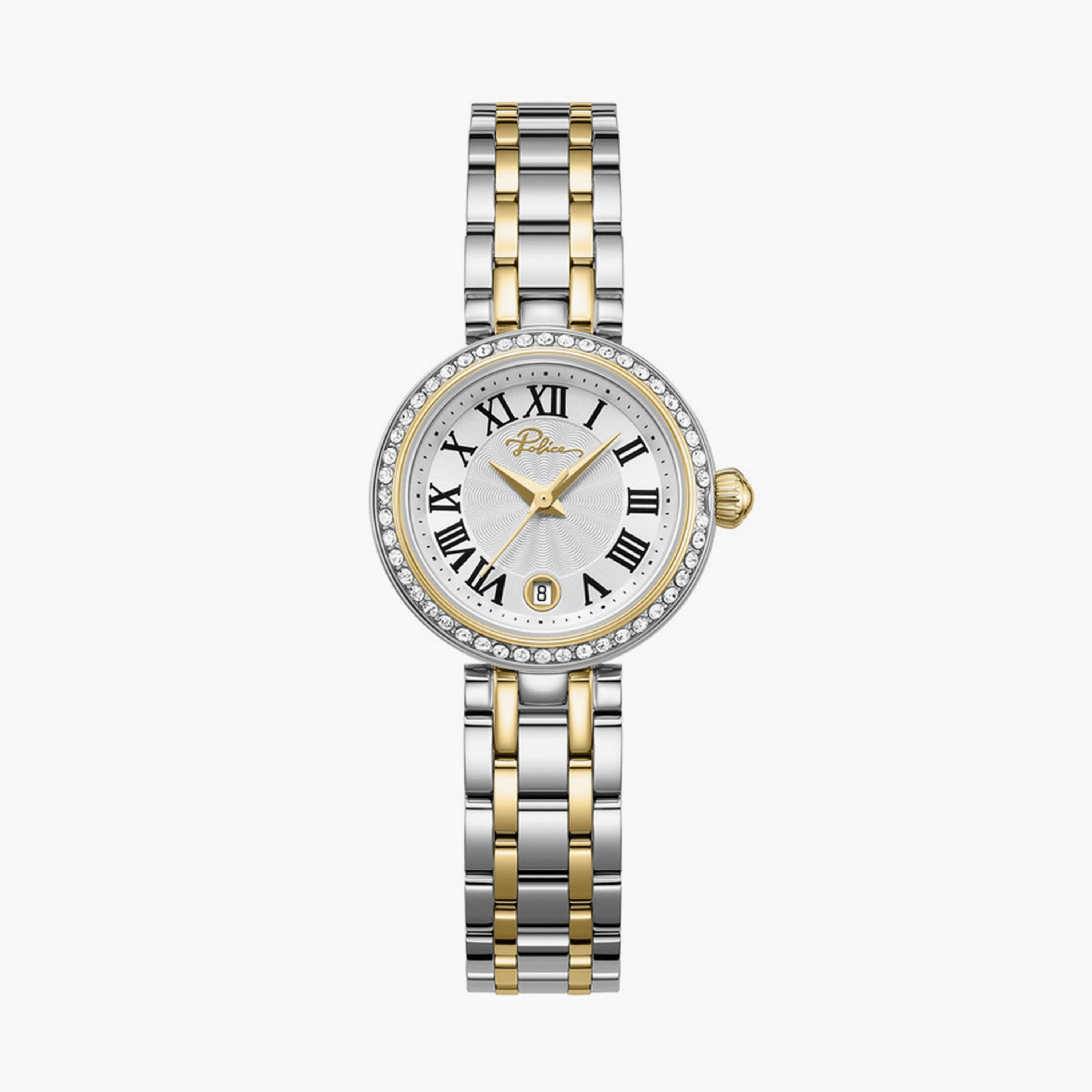 بوليس- ساعة نسائية تناظرية سوار ستانلس ستيل 26مم لون فضي | PEWLG0076102-women-watchesandjewellery-watches-image-1