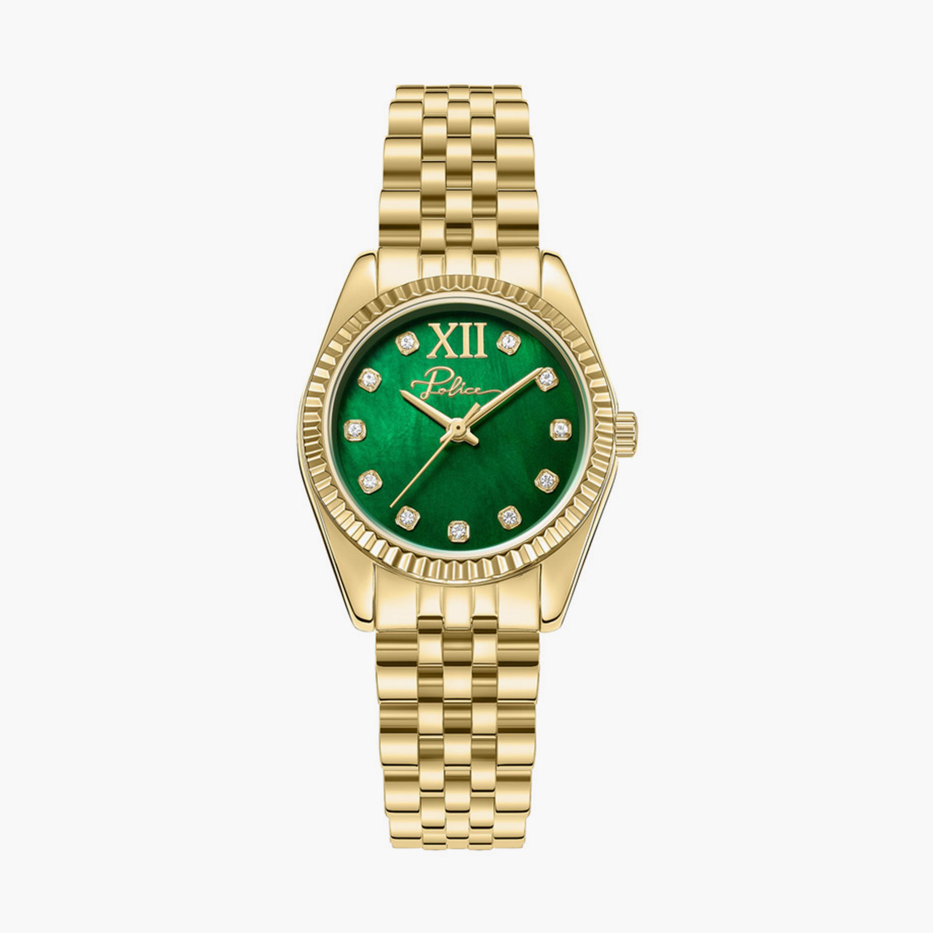 Police Flute Women's 28MM Gold Analog Metal Strap Watch | PEWLG0075802-women-watchesandjewellery-watches-image-1