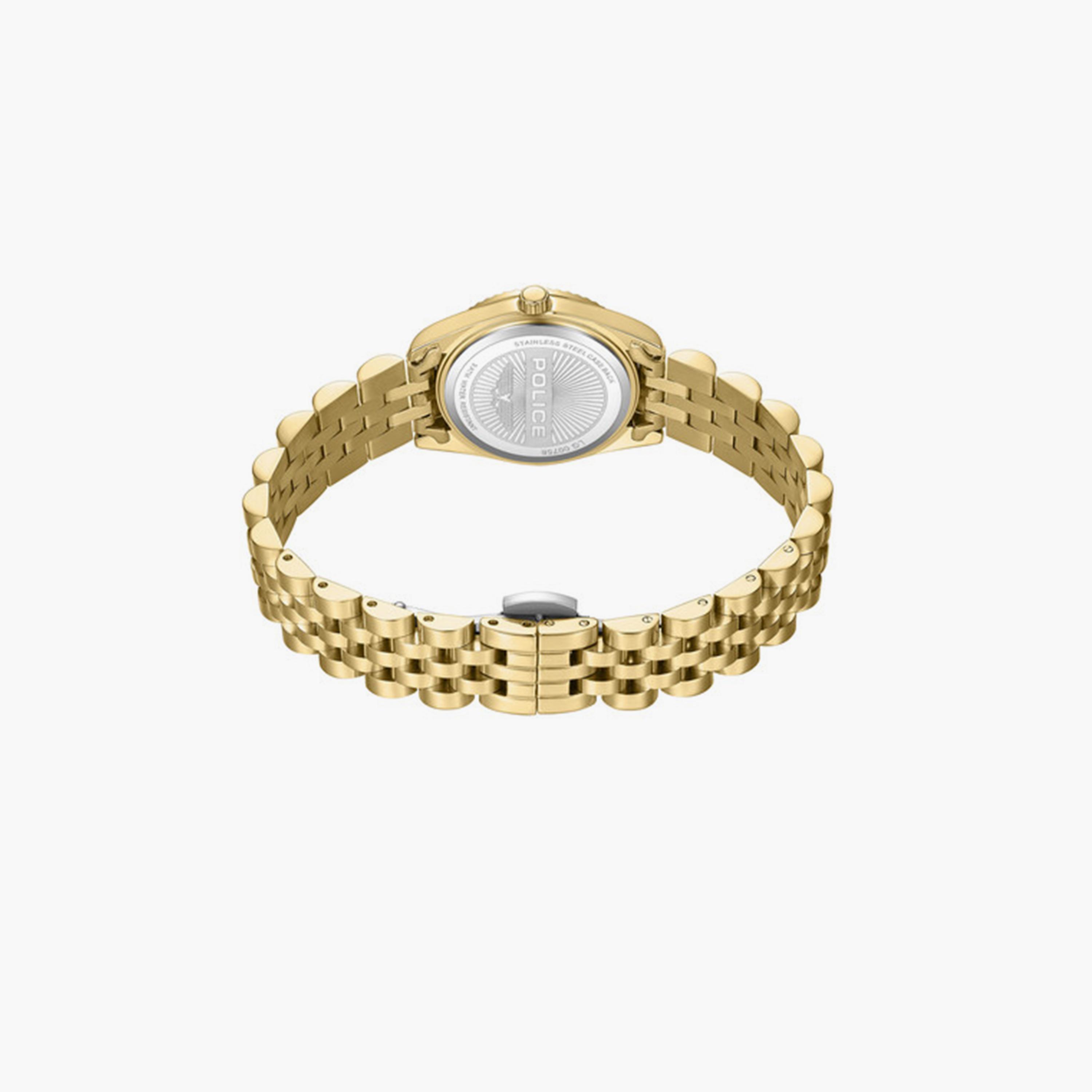 Police Flute Women's 28MM Gold Analog Metal Strap Watch | PEWLG0075802-women-watchesandjewellery-watches-image-3