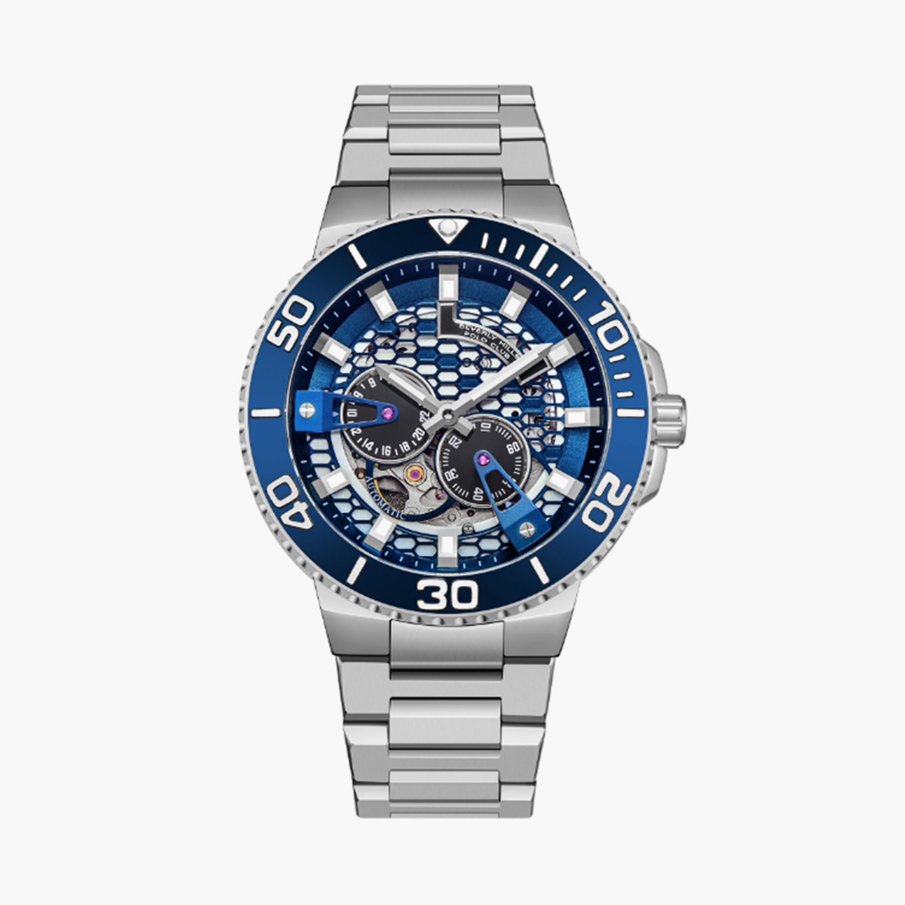 بيفرلي هيلز بولو كلوب- ساعة  كرونوغراف للرجال سوار معدني  44مم لون فضي | BP3702X.390-men-watchesandjewellery-watches-image-1