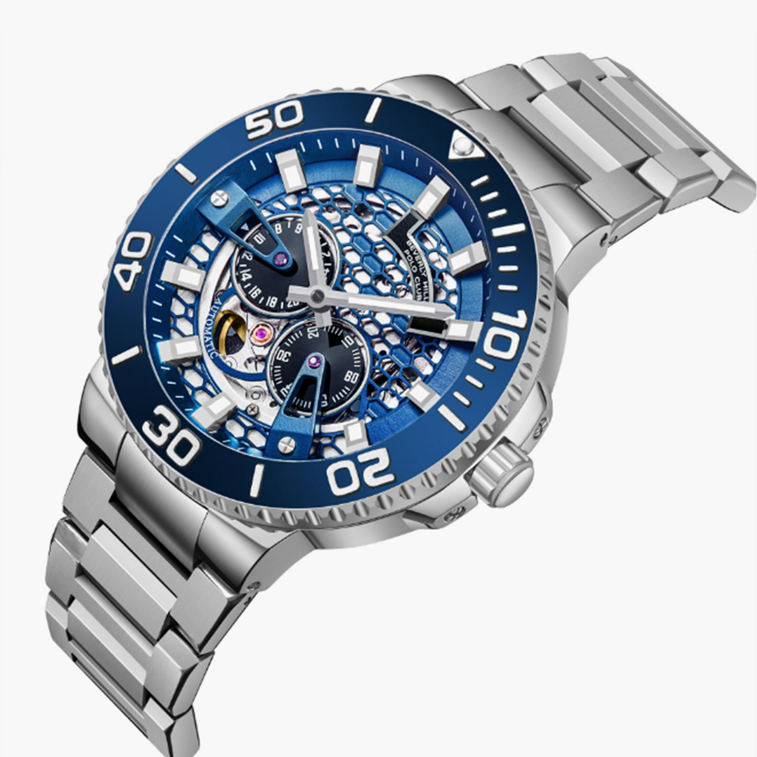 بيفرلي هيلز بولو كلوب- ساعة  كرونوغراف للرجال سوار معدني  44مم لون فضي | BP3702X.390-men-watchesandjewellery-watches-image-2