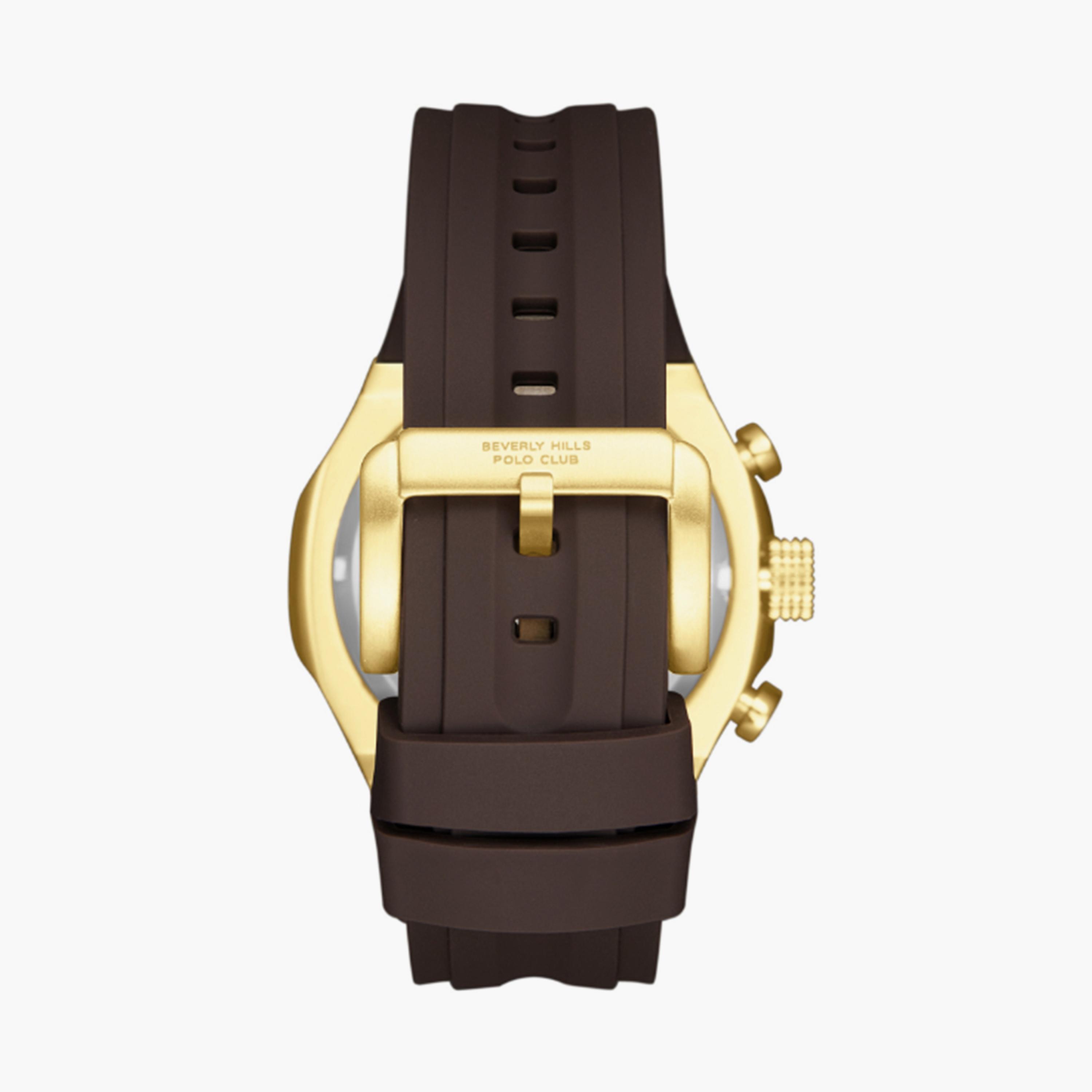 بيفرلي هيلز بولو كلوب- ساعة  كرونوغراف للرجال سوار سيليكون  46مم لون بني | BP3750X.142-men-watchesandjewellery-watches-image-2