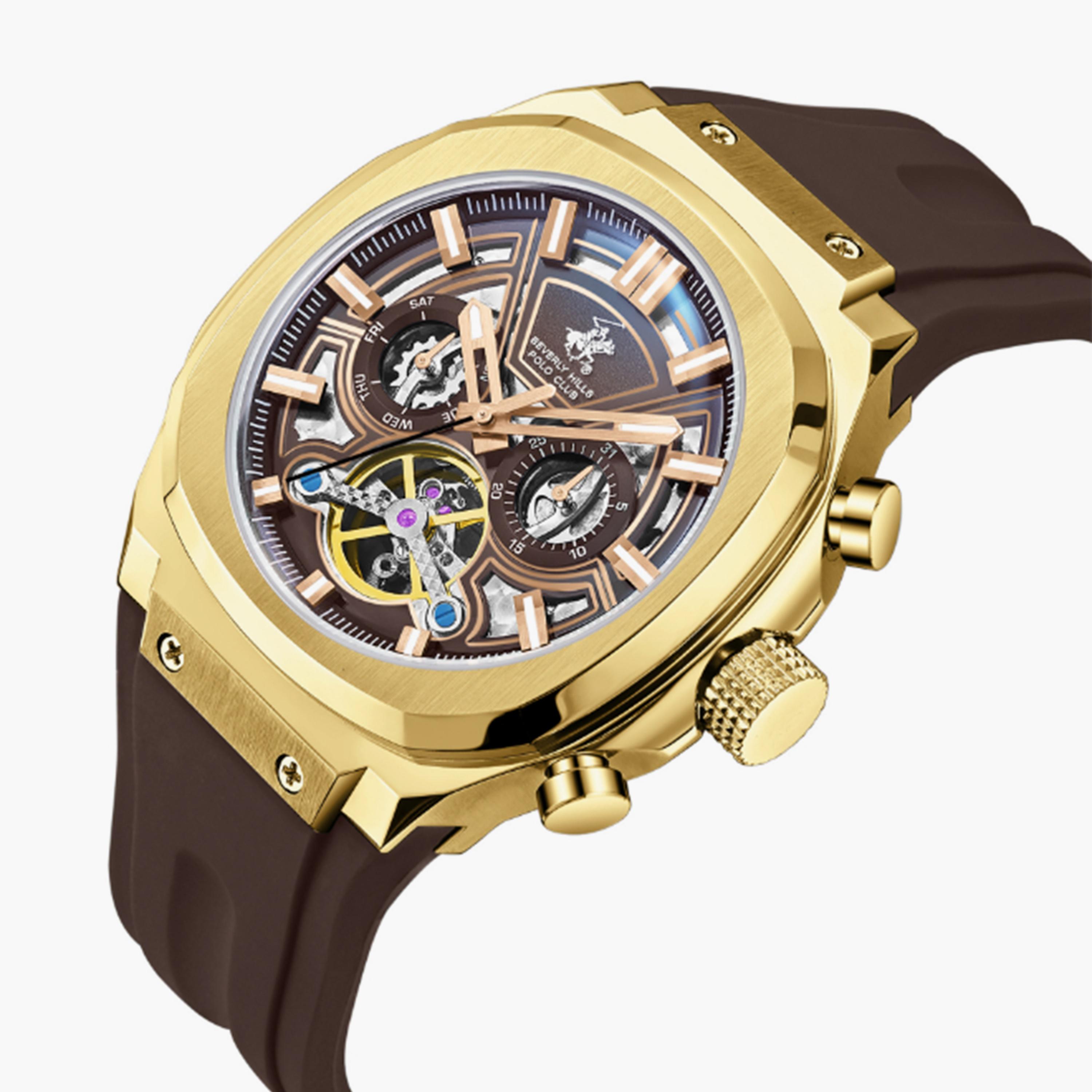 بيفرلي هيلز بولو كلوب- ساعة  كرونوغراف للرجال سوار سيليكون  46مم لون بني | BP3750X.142-men-watchesandjewellery-watches-image-4