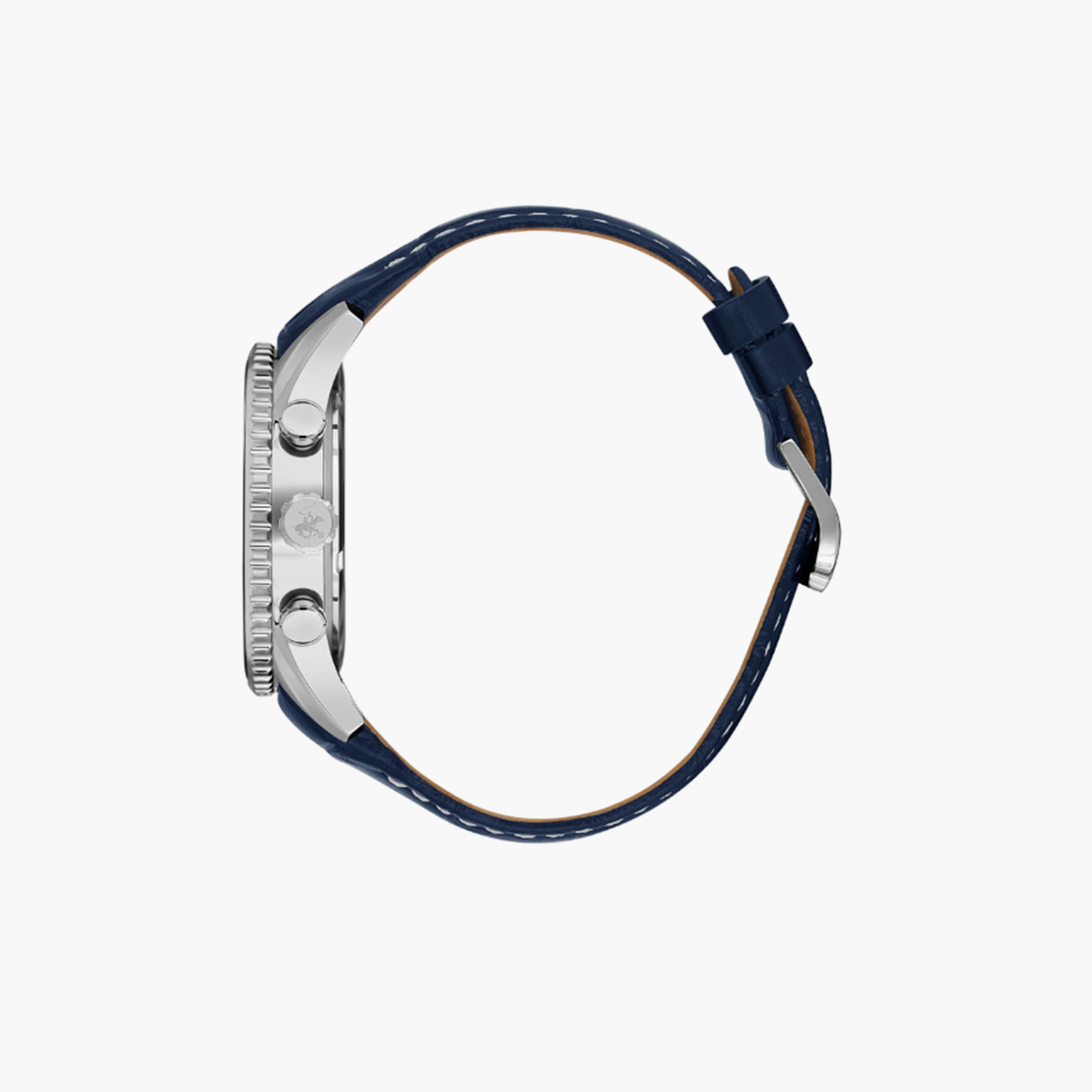Beverly Hills Polo Club Men's 43MM Blue Chronograph Leather Strap Watch | BP3723X.399-men-watchesandjewellery-watches-image-2