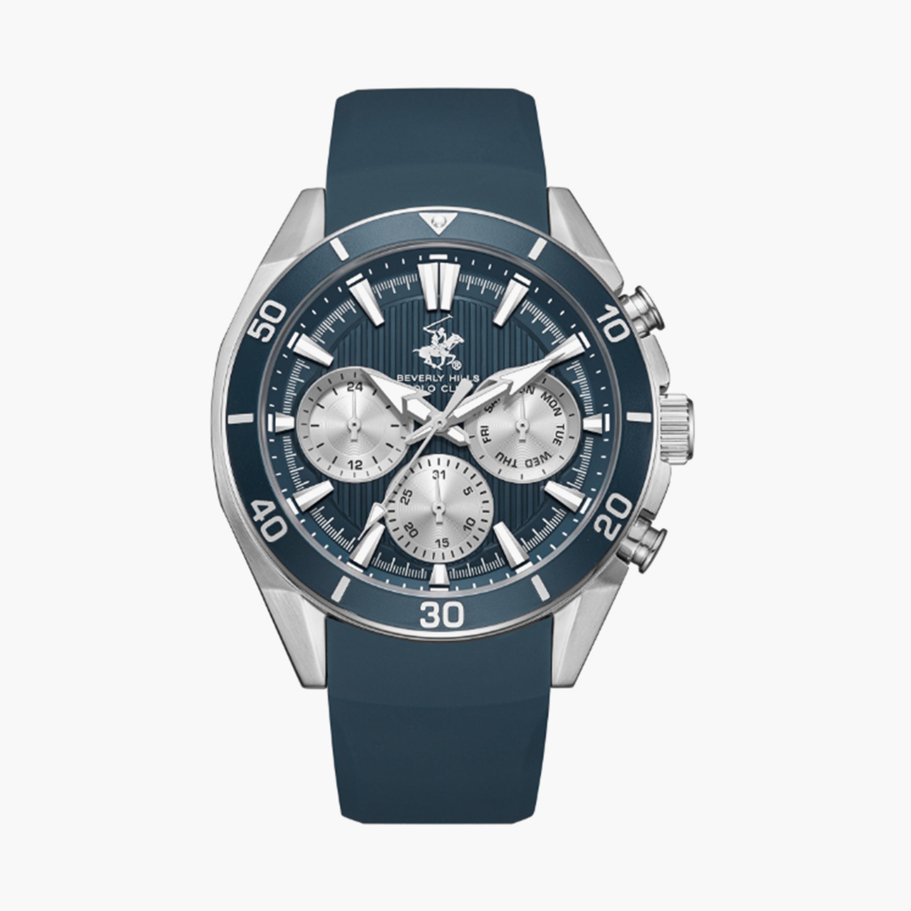 Beverly Hills Polo Club Men's 43MM Blue Chronograph Silicone Strap Watch | BP3730X.366-men-watchesandjewellery-watches-image-1