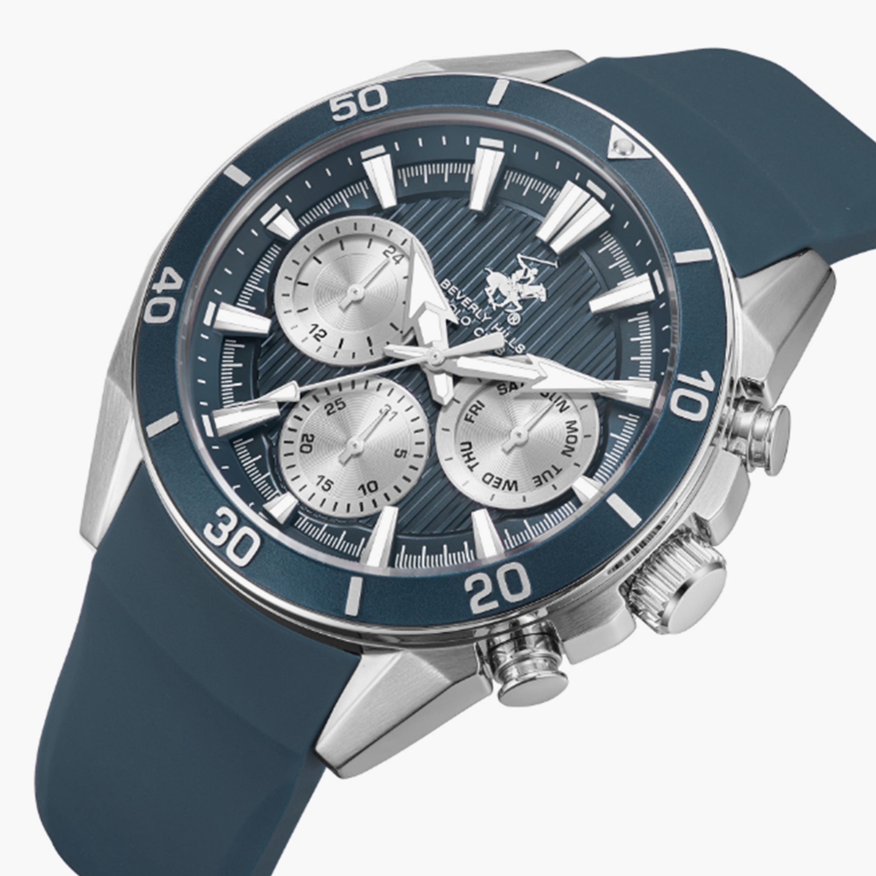 Beverly Hills Polo Club Men's 43MM Blue Chronograph Silicone Strap Watch | BP3730X.366-men-watchesandjewellery-watches-image-2