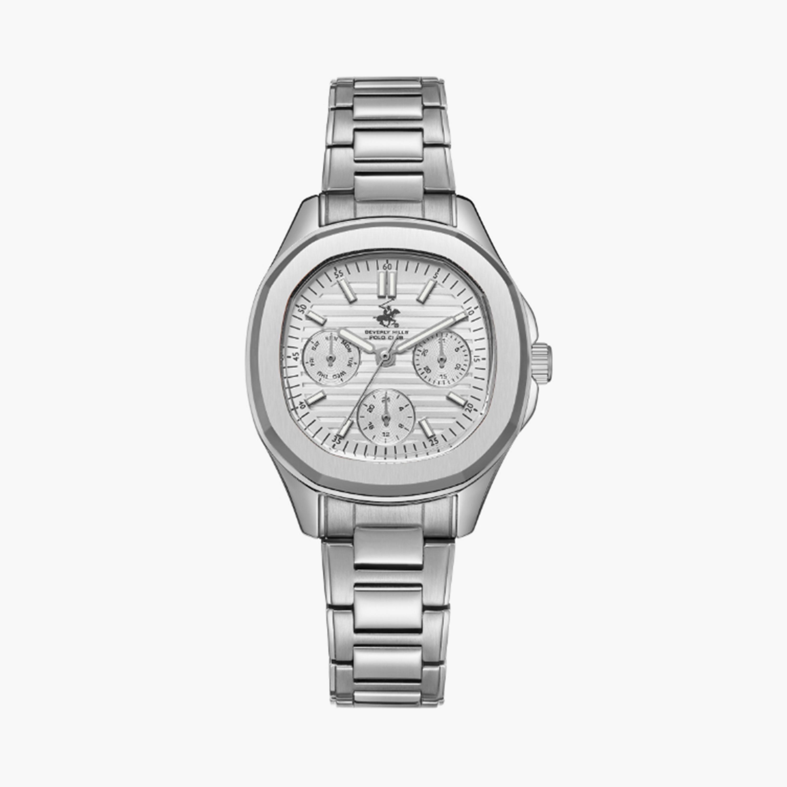 بيفرلي هيلز بولو كلوب- ساعة  كرونوغراف للنساء سوار معدني  34مم لون فضي | BP3700C.330-women-watchesandjewellery-watches-image-1