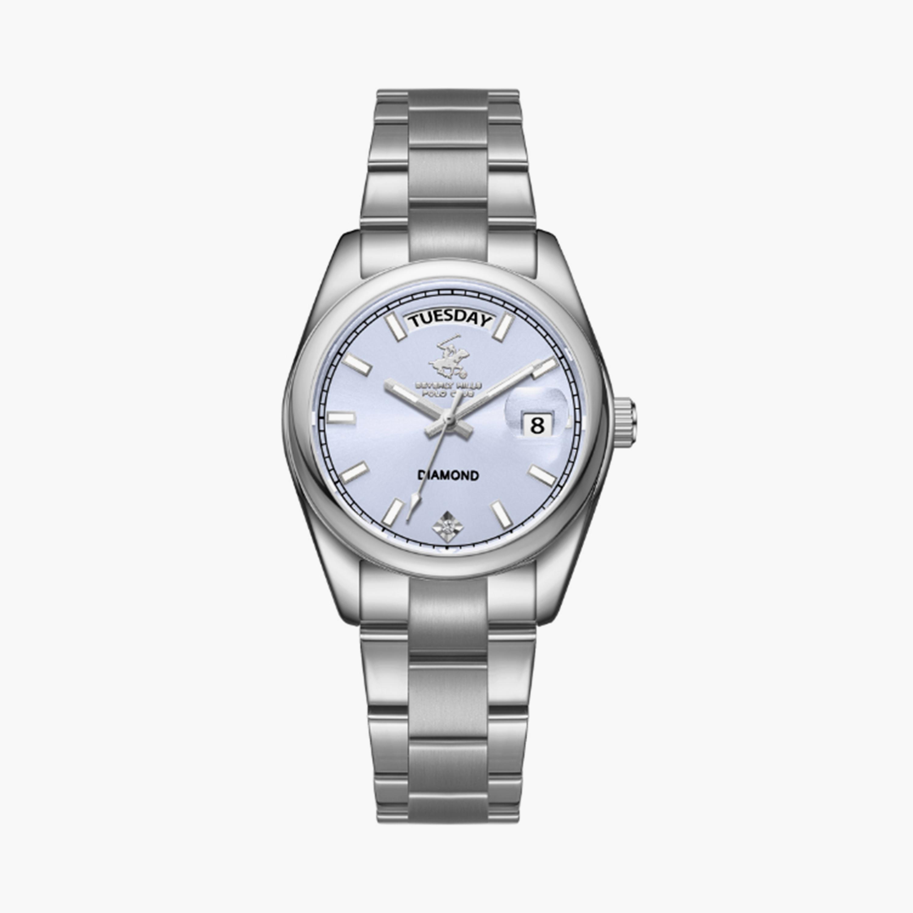 بيفرلي هيلز بولو كلوب- ساعة  تناظرية للنساء سوار معدني  34مم لون فضي | BP3709X.360-women-watchesandjewellery-watches-image-1