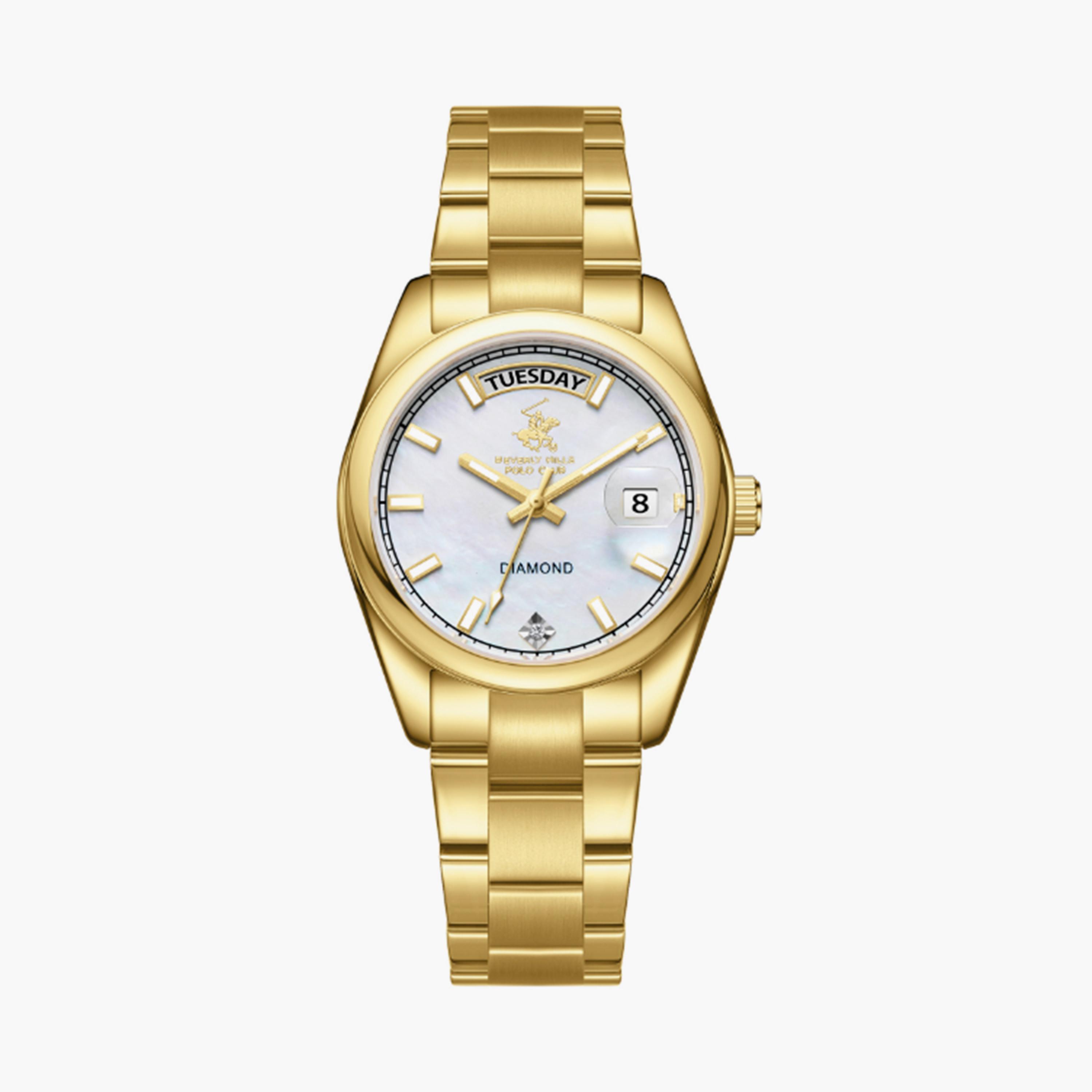 بيفرلي هيلز بولو كلوب- ساعة  تناظرية للنساء سوار معدني  34مم لون ذهبي | BP3709X.120-women-watchesandjewellery-watches-image-1