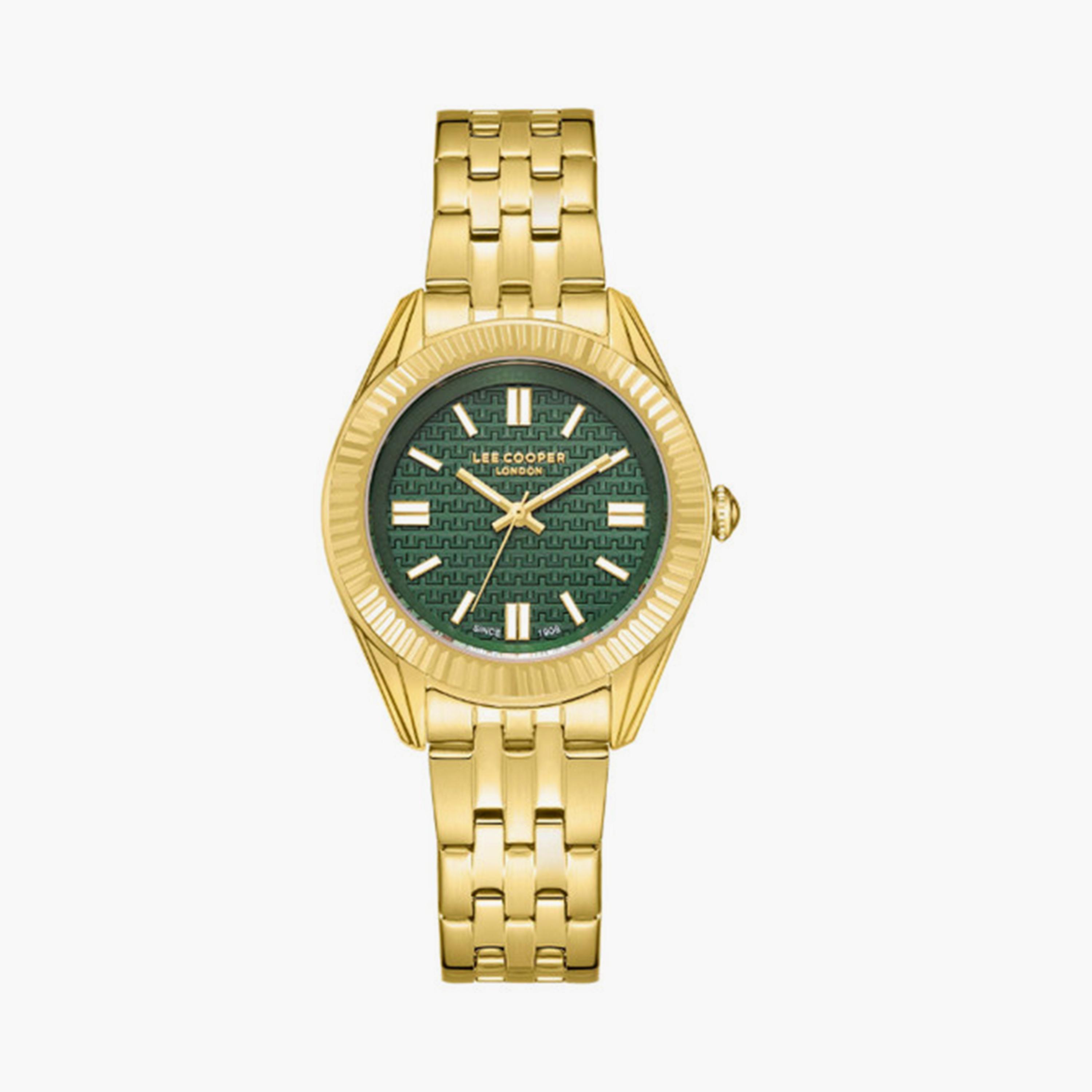 لي كوبر- ساعة  تناظرية للنساء سوار معدني  34مم لون ذهبي | LC08038.170-women-watchesandjewellery-watches-image-1