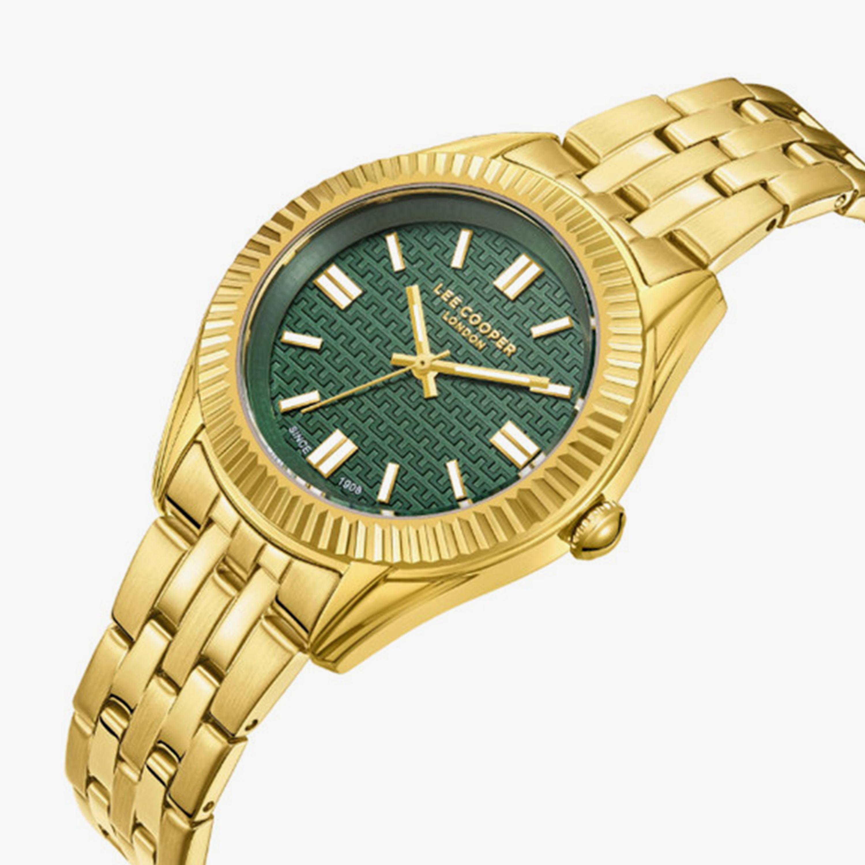 لي كوبر- ساعة  تناظرية للنساء سوار معدني  34مم لون ذهبي | LC08038.170-women-watchesandjewellery-watches-image-2