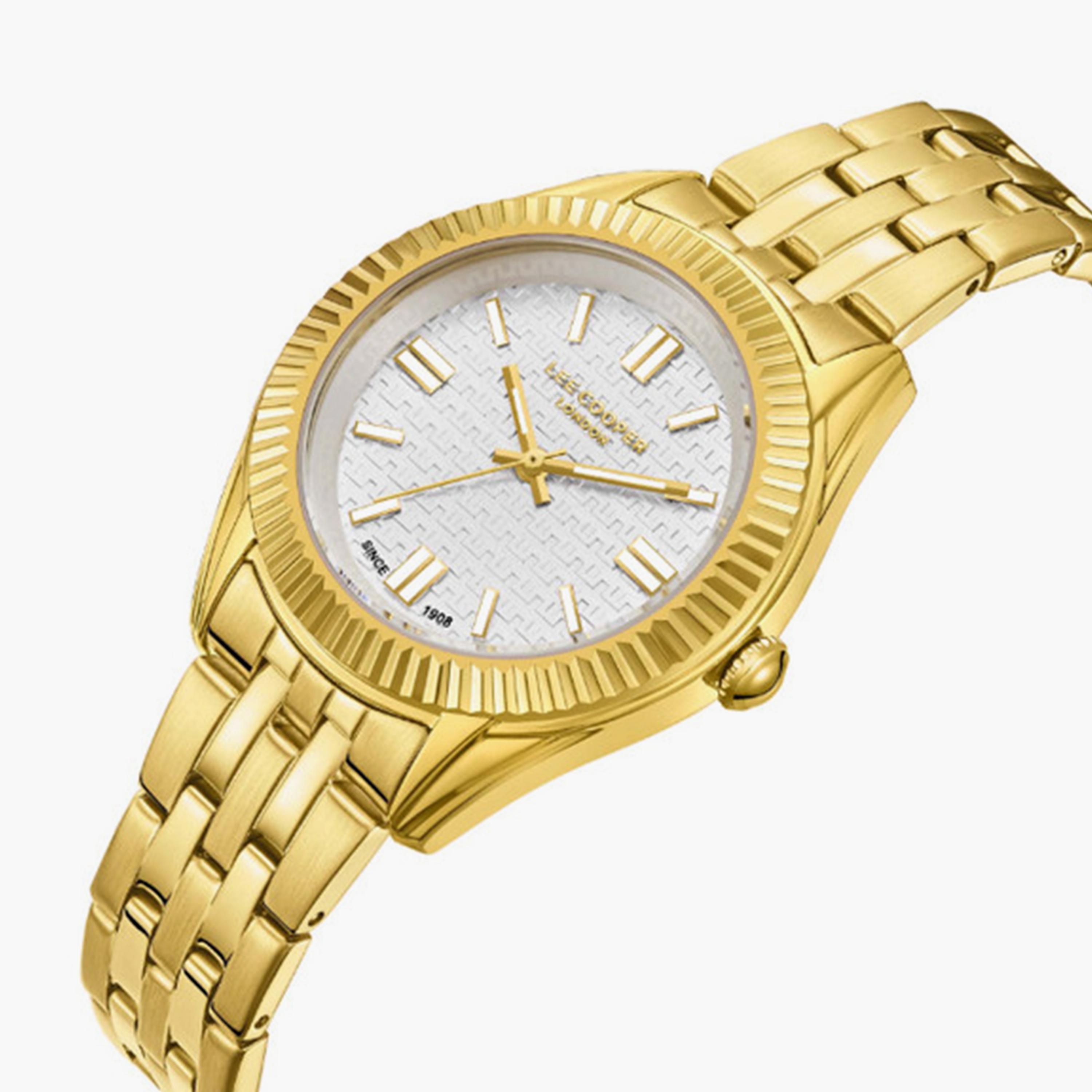 لي كوبر- ساعة  تناظرية للنساء سوار معدني  34مم لون ذهبي | LC08038.130-women-watchesandjewellery-watches-image-2