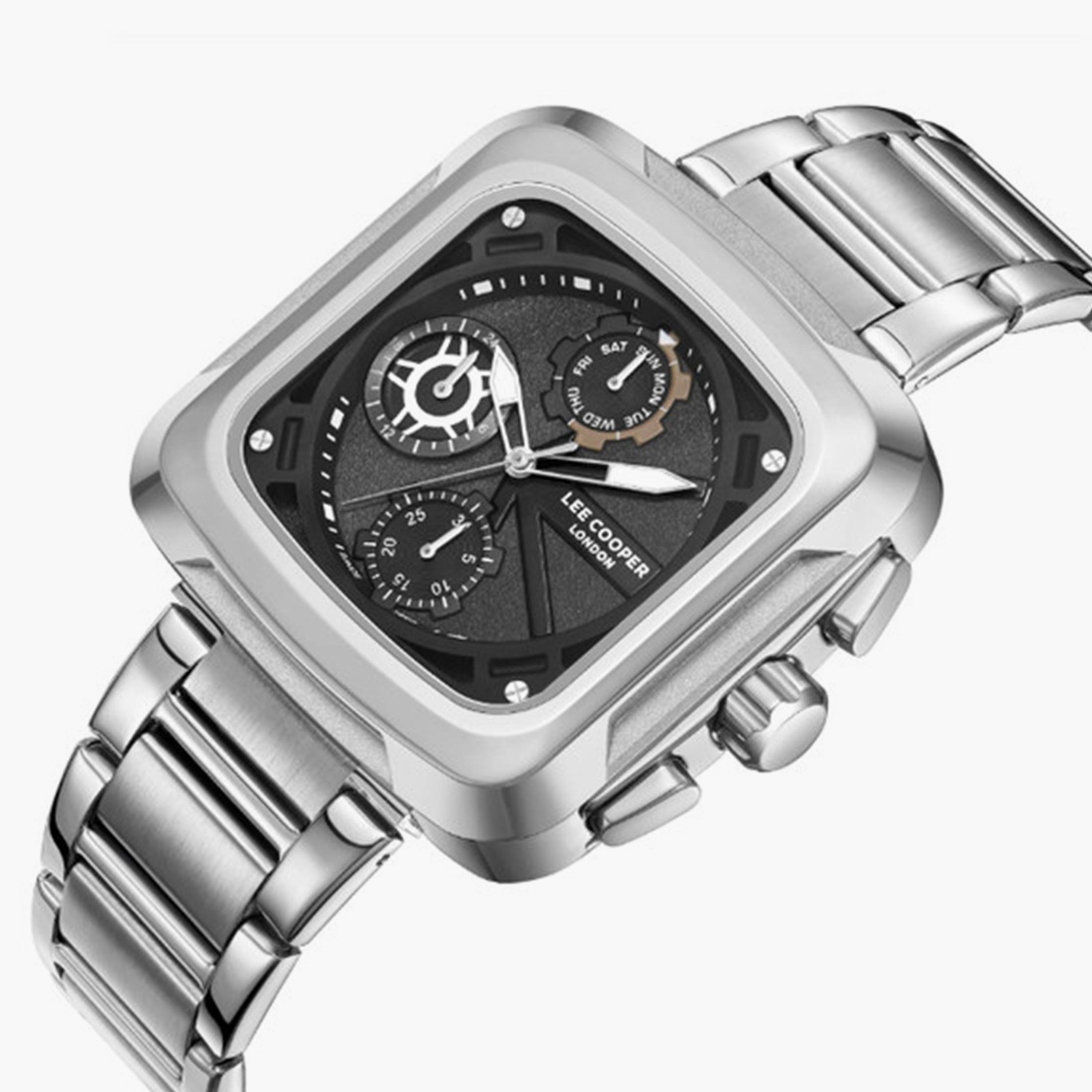 لي كوبر- ساعة  كرونوغراف للرجال سوار معدني  40مم لون فضي | LC08013.350-men-watchesandjewellery-watches-image-2