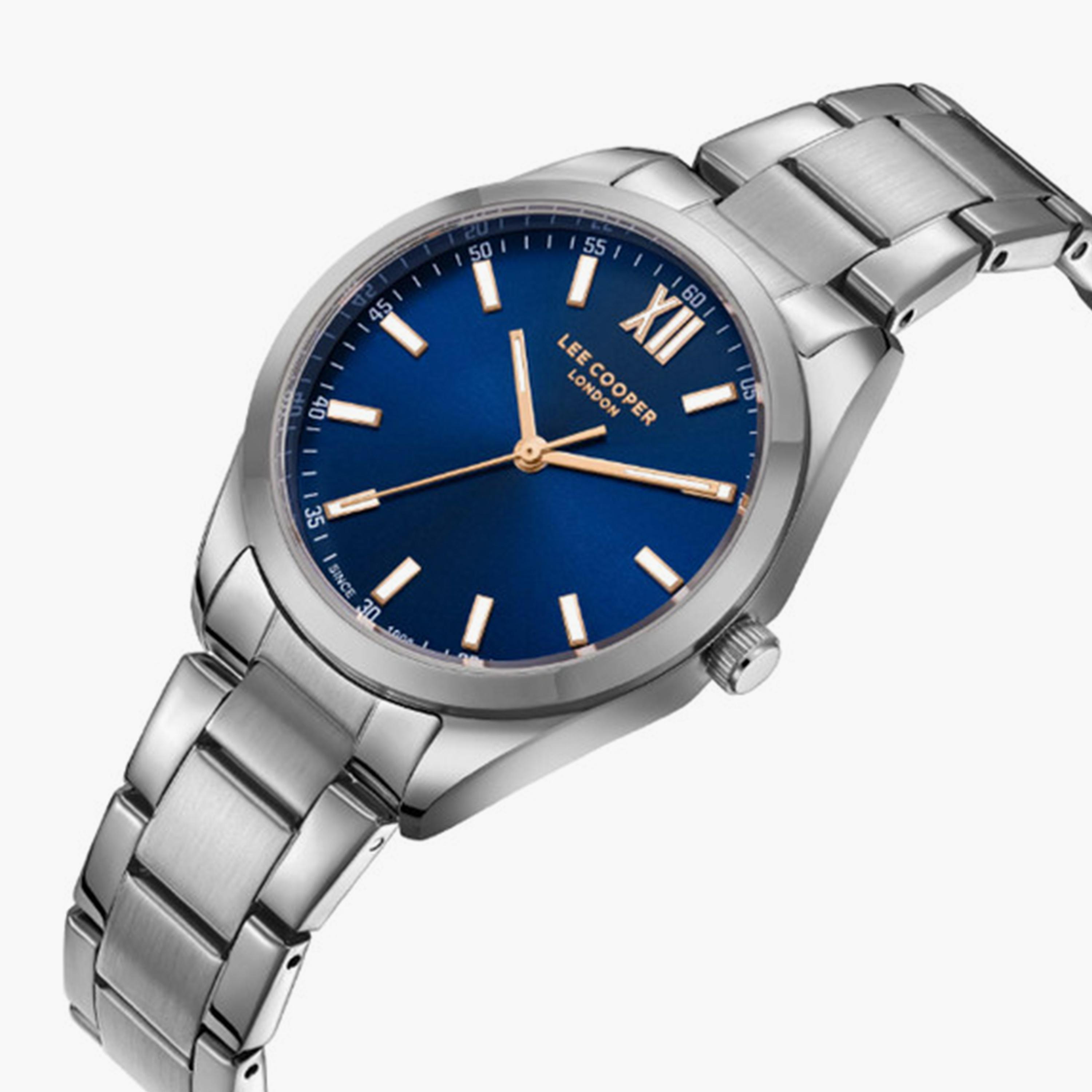 لي كوبر- ساعة  تناظرية للرجال سوار معدني  41مم لون فضي | LC08015.390-men-watchesandjewellery-watches-image-2