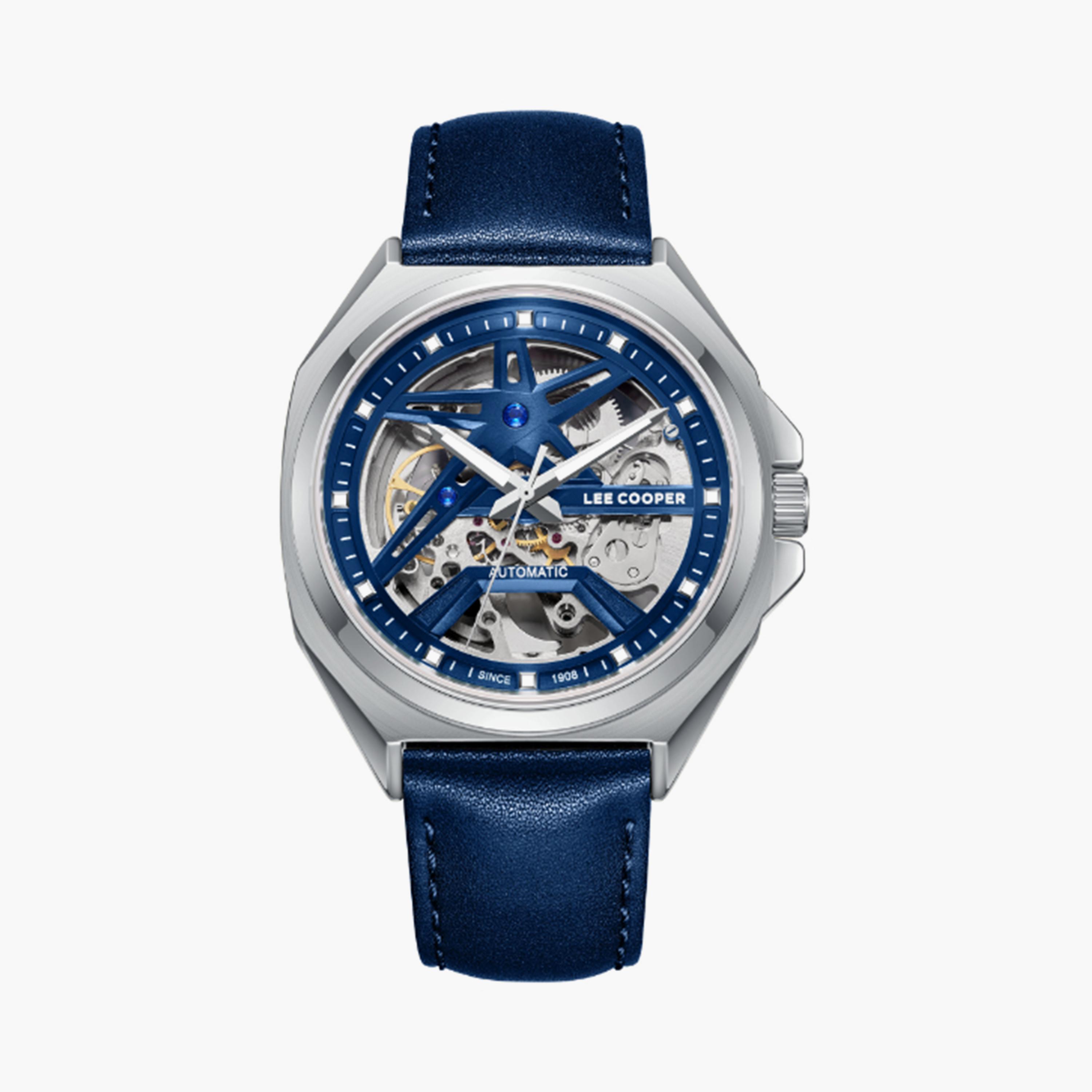 Lee Cooper Men's 44MM Blue Chronograph Leather Strap Watch | LC08103.399-men-watchesandjewellery-watches-image-1