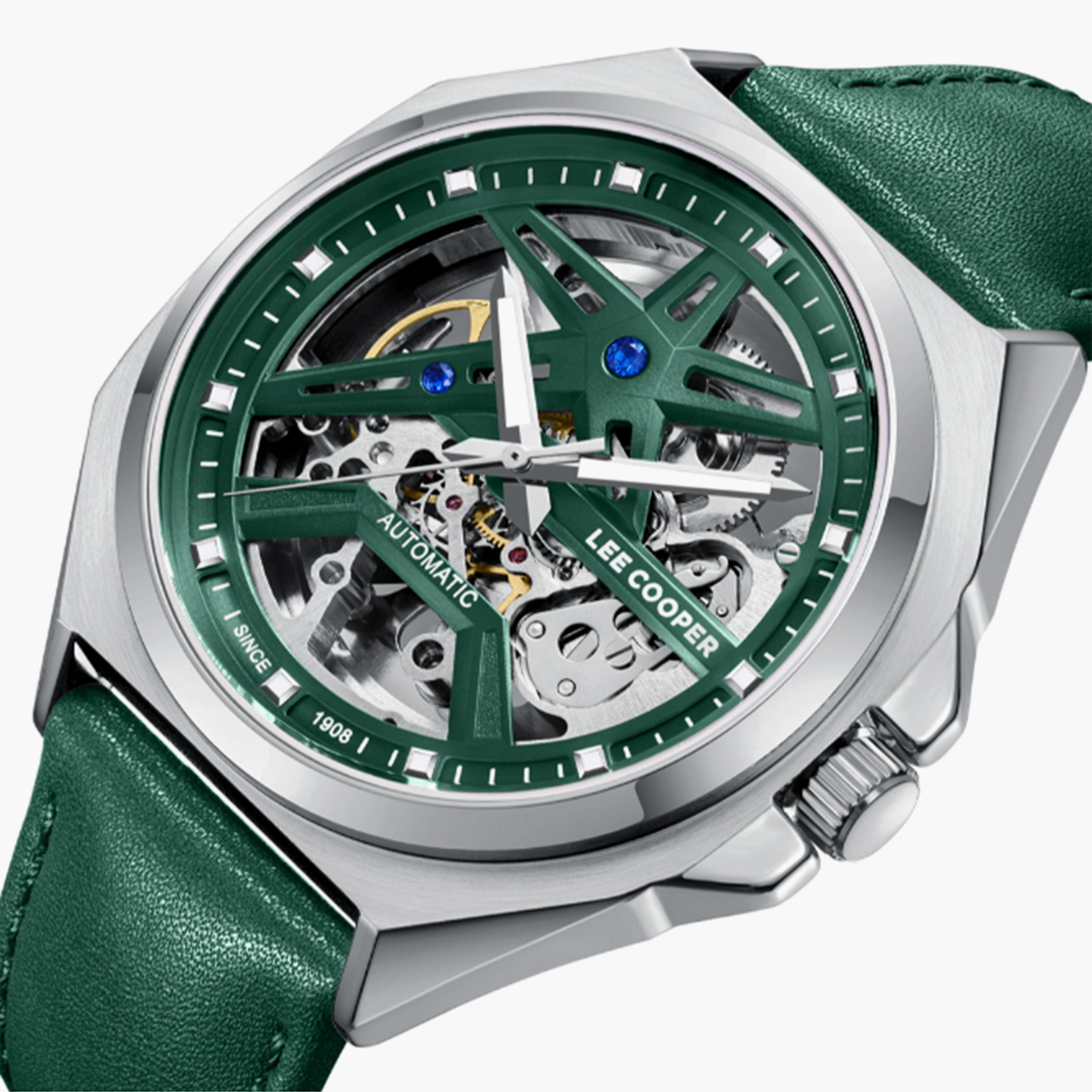 لي كوبر- ساعة  كرونوغراف للرجال سوار جلدي  44مم لون أخضر | LC08103.377-men-watchesandjewellery-watches-image-5