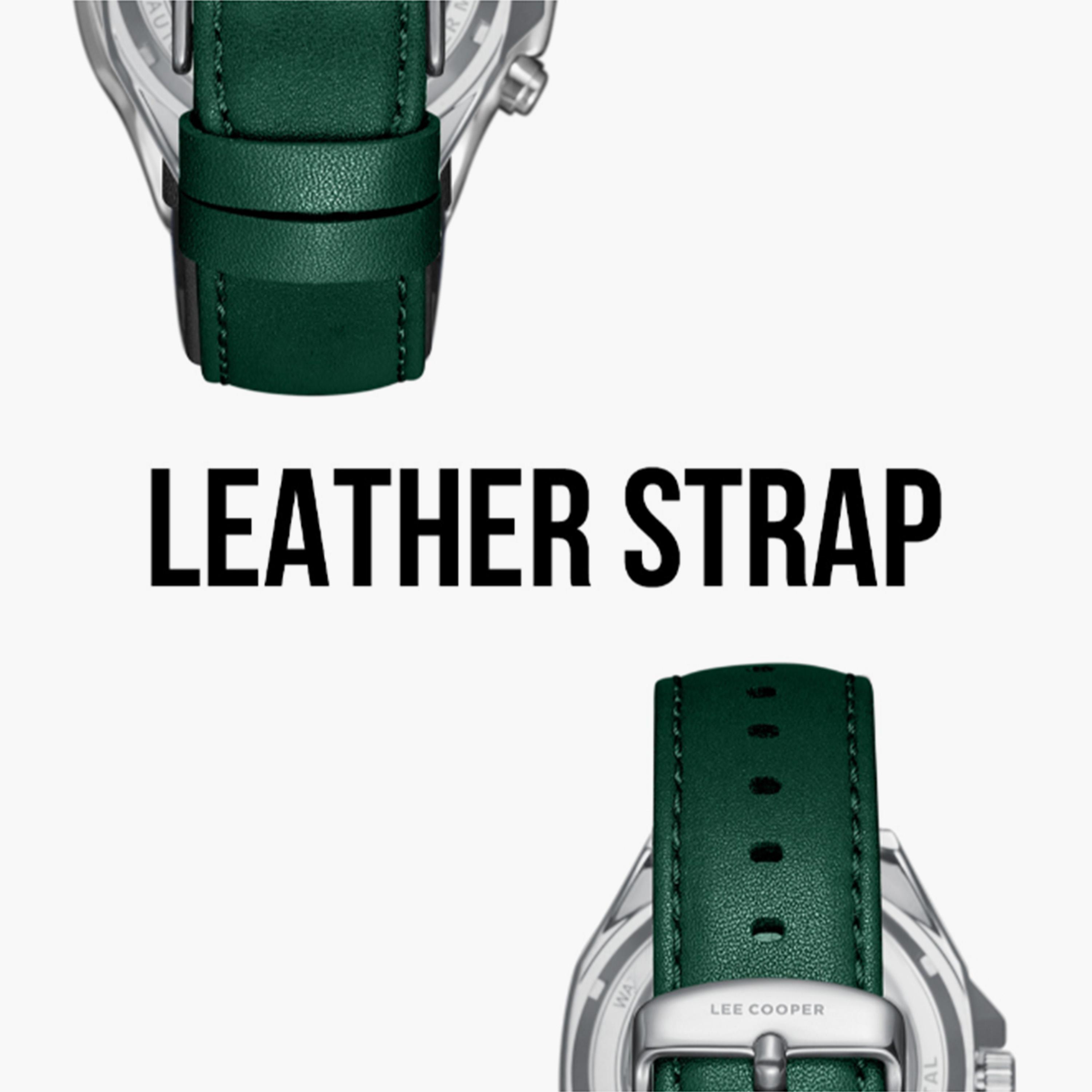 لي كوبر- ساعة  كرونوغراف للرجال سوار جلدي  44مم لون أخضر | LC08103.377-men-watchesandjewellery-watches-image-6